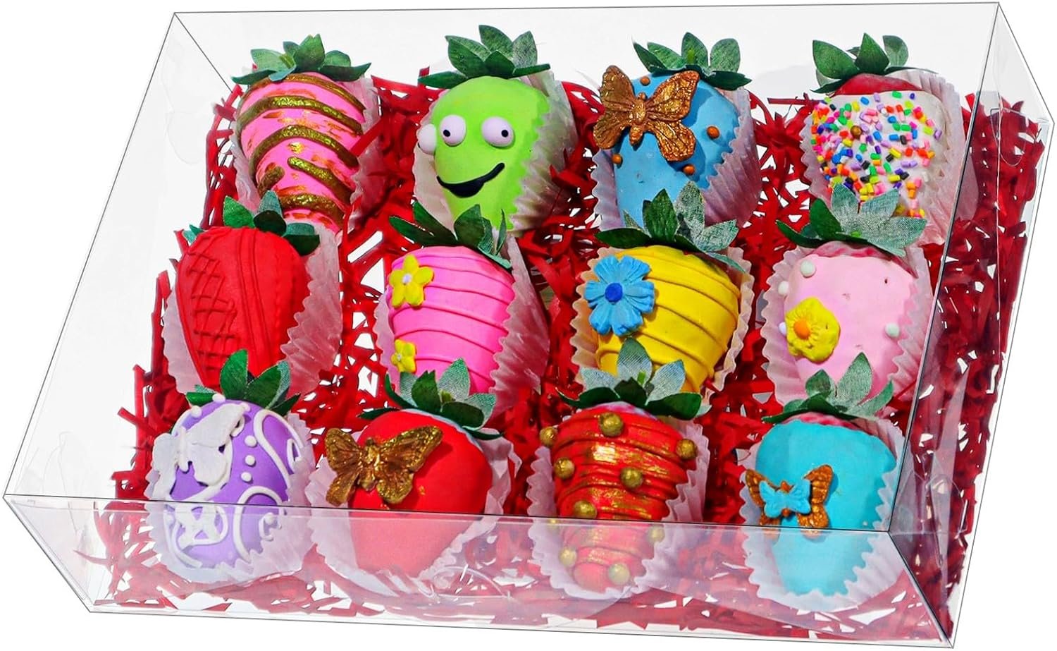 20PCS 10x7x2 inches Clear Bakery Boxes Strawberry, Cookie, Macaron & Gift Boxes for Party Favors