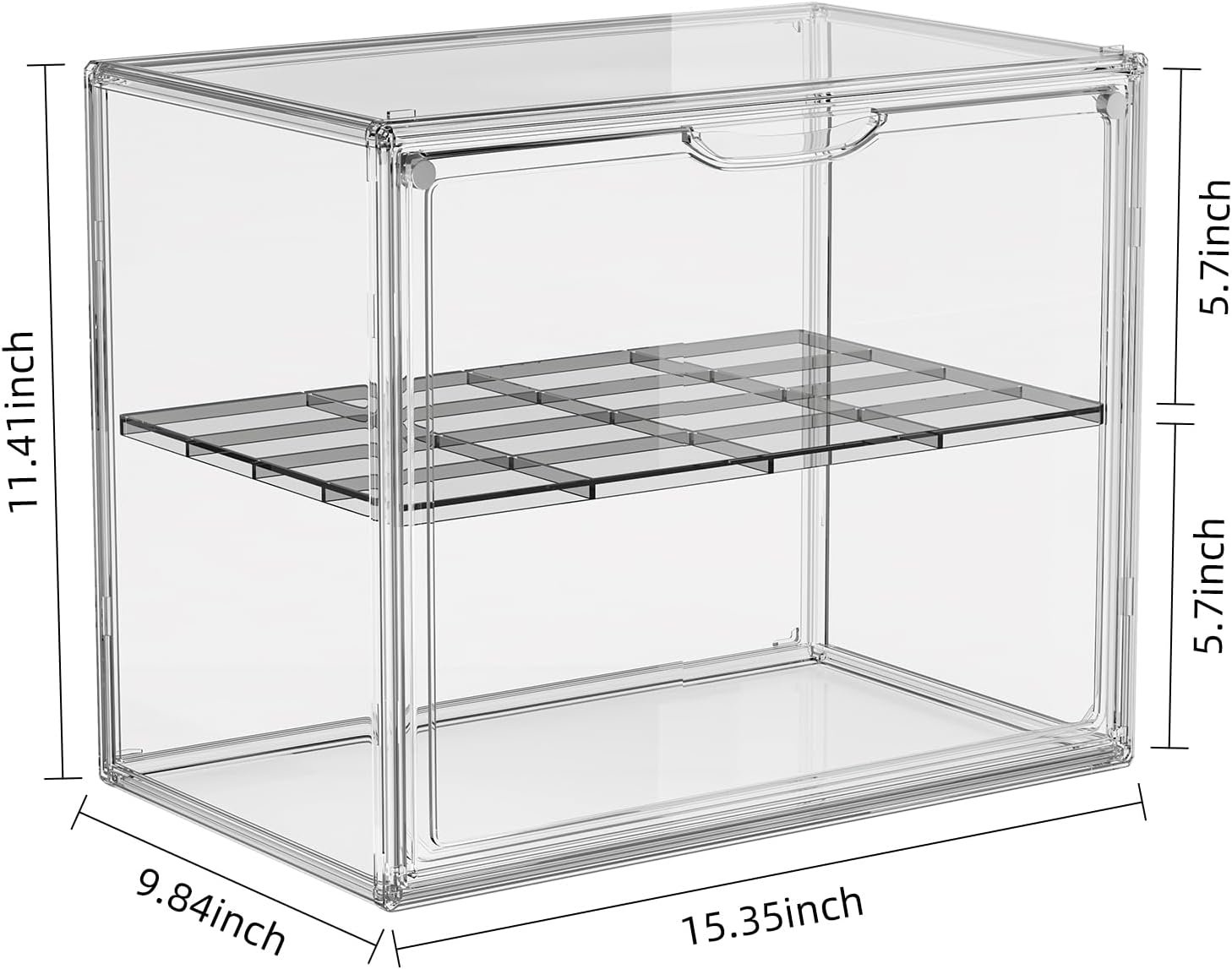 OEM 2-Tier Pastry Display Case Acrylic Bread Box with Magnetic Door for Kitchen Countertop Large Bakery Container for Breads Muffins 15.3 x 9.8 x 11.4 Inches Factory