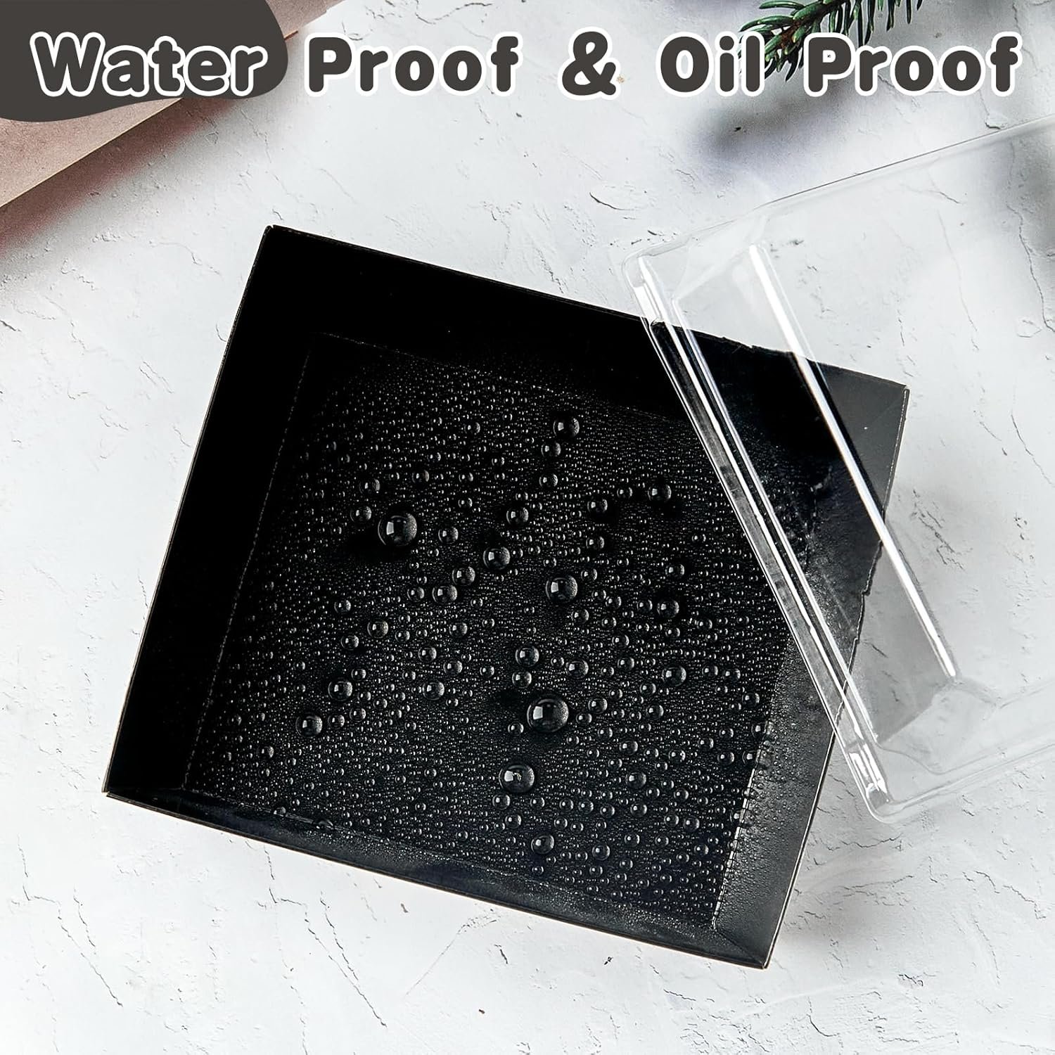 Wholesale 50-Pack 5-Inch Small Charcuterie Boxes Clear Lids Disposable Paper Dessert Bakery Containers Cookies Cupcakes Slice Cakes Strawberries Black Factory