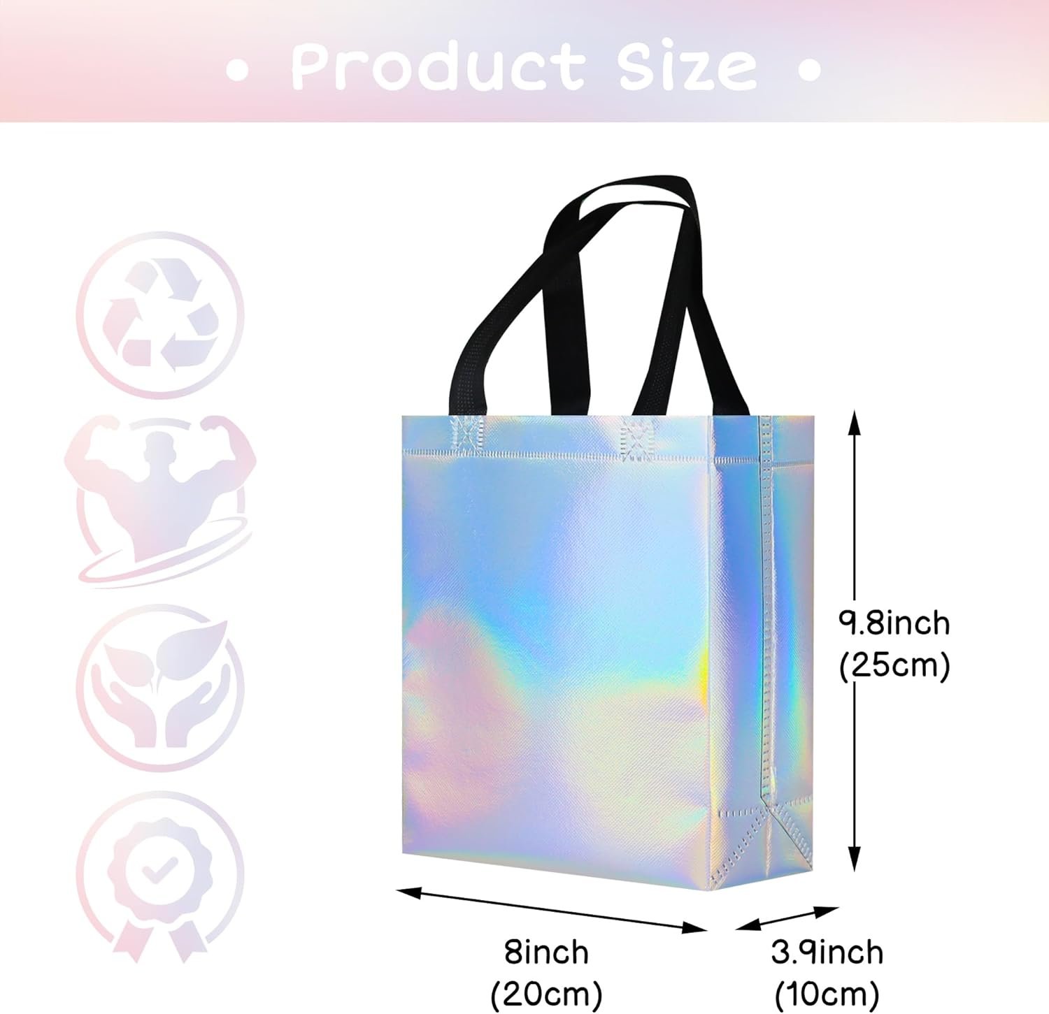 Wholesale Iridescent Small Gift Bags with Handles 25 Pcs Non-Woven Reusable Goodie Bags for Party Birthday Wedding Presents 8 x 3.9 x 9.8 In Factory Wholesale Iridescent Small Gift Bags with Handles 25 Pcs Non-Woven Reusable Goodie Bags for Party Birthday Wedding Presents 8 x 3.9 x 9.8 In Factory