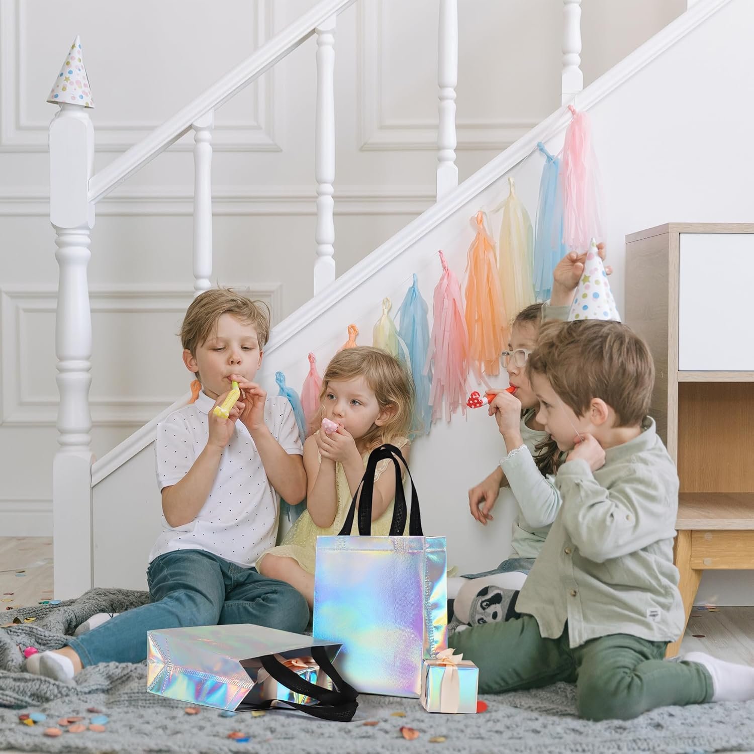 Wholesale Iridescent Small Gift Bags with Handles 25 Pcs Non-Woven Reusable Goodie Bags for Party Birthday Wedding Presents 8 x 3.9 x 9.8 In Factory Wholesale Iridescent Small Gift Bags with Handles 25 Pcs Non-Woven Reusable Goodie Bags for Party Birthday Wedding Presents 8 x 3.9 x 9.8 In Factory