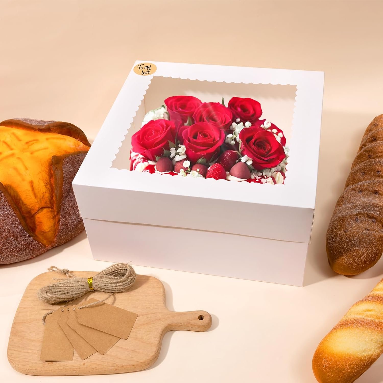 Wholesale 12x12x6 Inch Square Cake Boxes Bulk 4 Pack with Window Lids Disposable Bakery Containers for Cookies Large Pastries Valentine's Easter Mother's Day Factory Wholesale 12x12x6 Inch Square Cake Boxes Bulk 4 Pack with Window Lids Disposable Bakery Containers for Cookies Large Pastries Valentine's Easter Mother's Day Factory