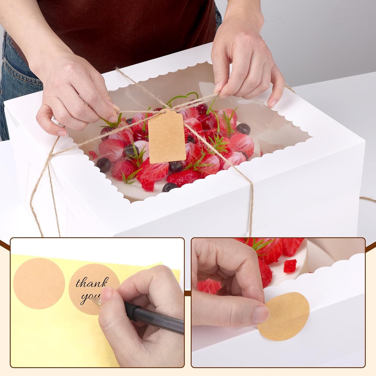 Wholesale 12x12x6 Inch Square Cake Boxes Bulk 4 Pack with Window Lids Disposable Bakery Containers for Cookies Large Pastries Valentine's Easter Mother's Day Factory Wholesale 12x12x6 Inch Square Cake Boxes Bulk 4 Pack with Window Lids Disposable Bakery Containers for Cookies Large Pastries Valentine's Easter Mother's Day Factory