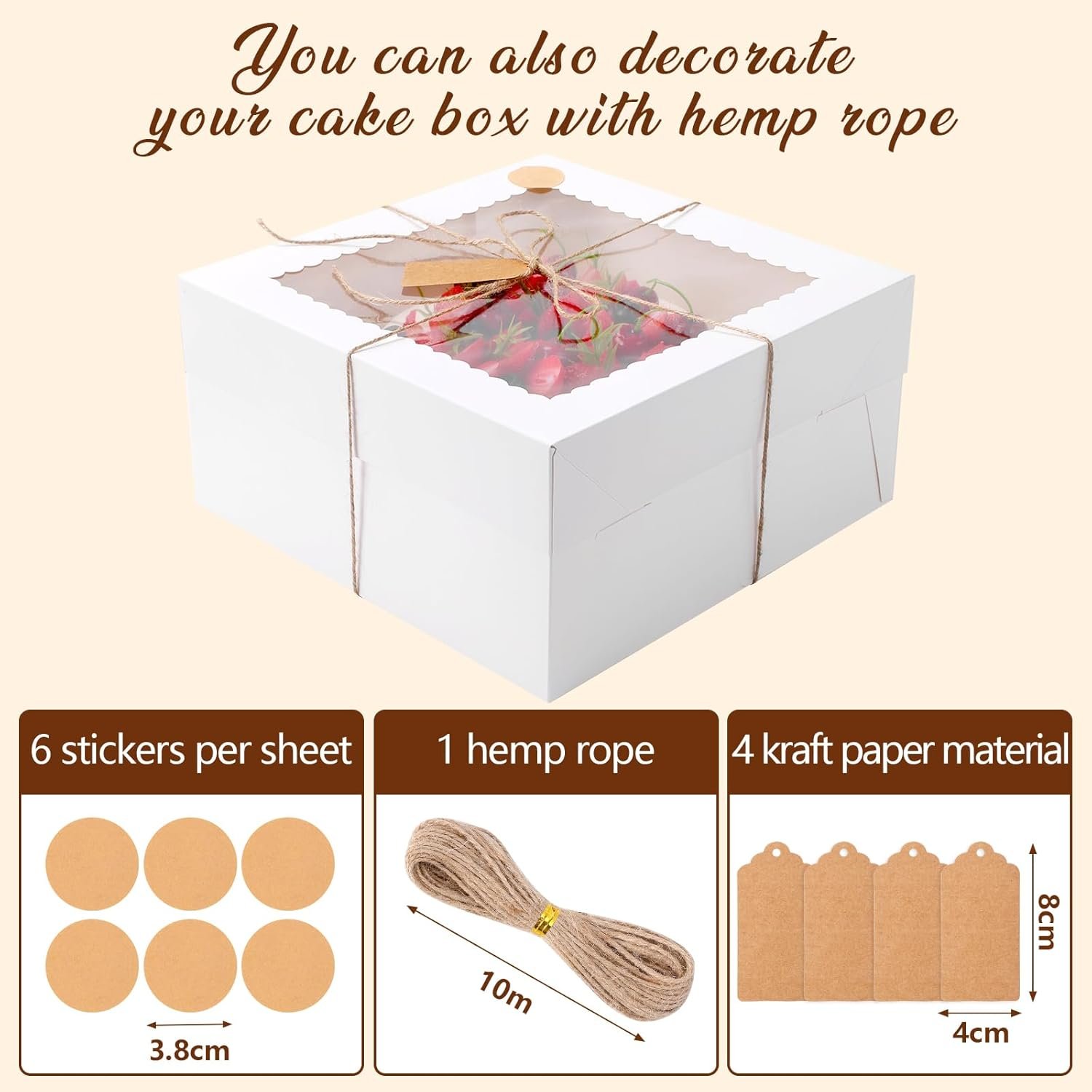 Wholesale 12x12x6 Inch Square Cake Boxes Bulk 4 Pack with Window Lids Disposable Bakery Containers for Cookies Large Pastries Valentine's Easter Mother's Day Factory Wholesale 12x12x6 Inch Square Cake Boxes Bulk 4 Pack with Window Lids Disposable Bakery Containers for Cookies Large Pastries Valentine's Easter Mother's Day Factory