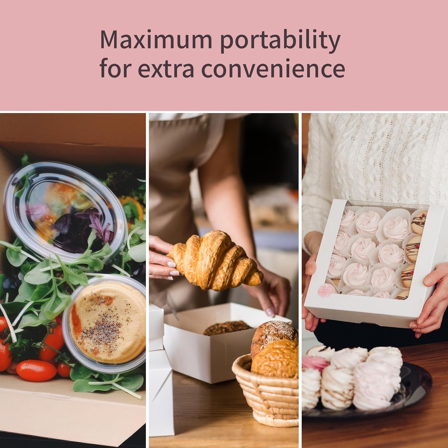 Wholesale Kraft Window Boxes Disposable Paperboard Take Out Cartons Bakery Lunch Storage Containers 7 3/4 x 5 1/2 x 2 1/2 Inches Pack of 15 Factory