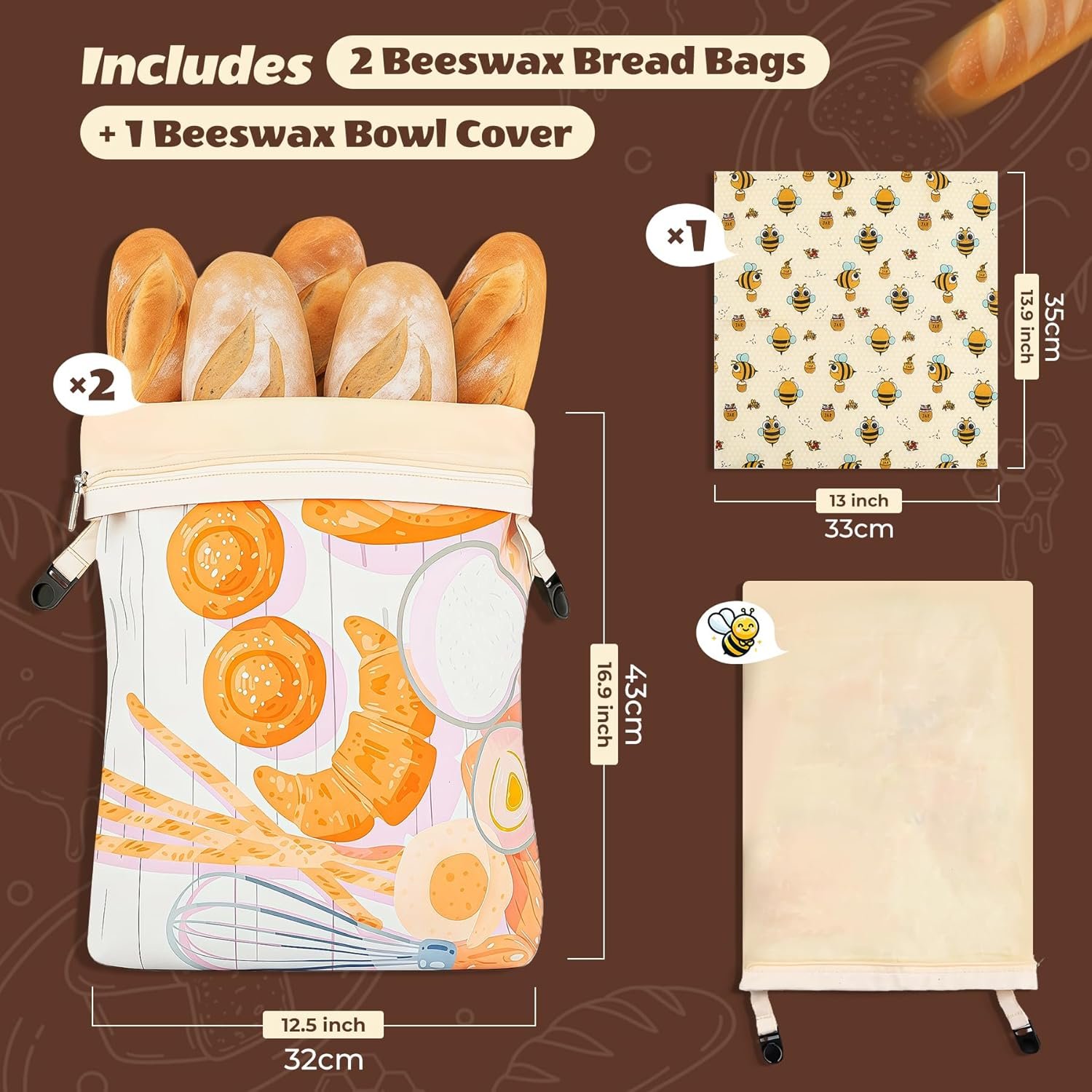 OEM Beeswax Bread Bags 2 Pack XL Cotton Storage Zipper Buckle Double Seal for Sourdough Homemade Bread Includes 13x13.9 Inch Beeswax Wrap Bowl Cover Reusable Produce Veggie Bags Factory OEM Beeswax Bread Bags 2 Pack XL Cotton Storage Zipper Buckle Double Seal for Sourdough Homemade Bread Includes 13x13.9 Inch Beeswax Wrap Bowl Cover Reusable Produce Veggie Bags Factory