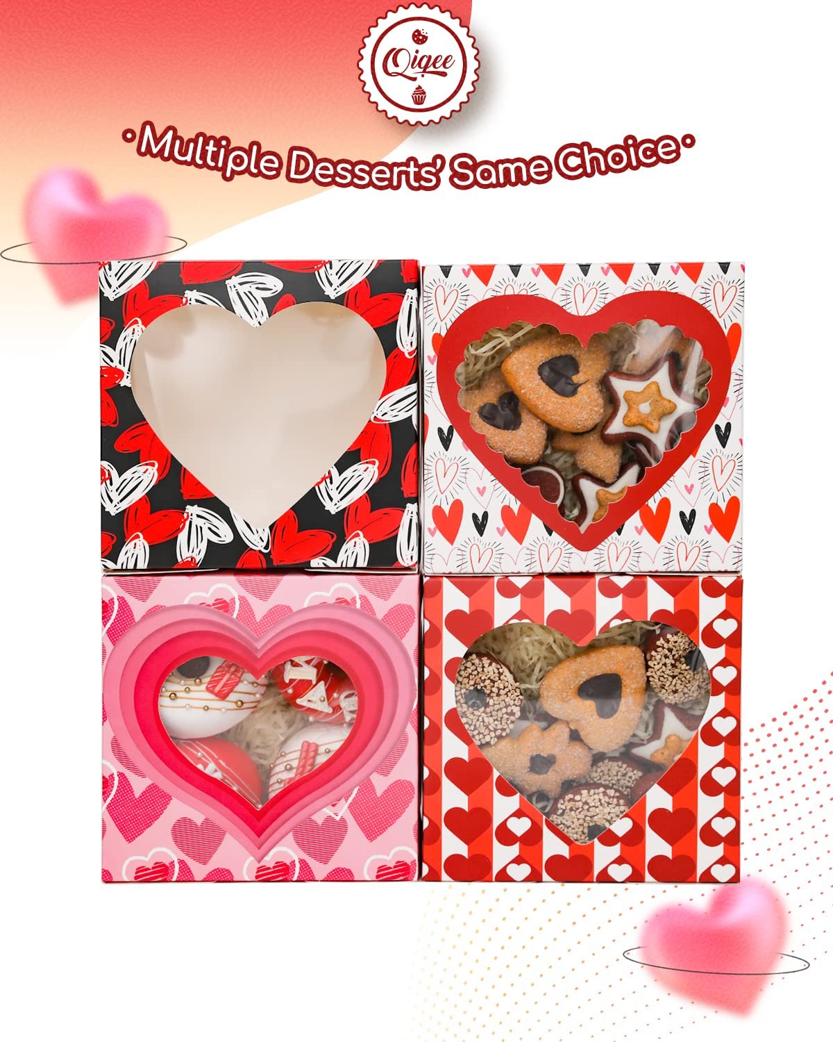 Wholesale Unique Valentine Cookie Pastry Boxes 60 Packs 6x6x3 Bakery Packaging for Valentine's Day Factory