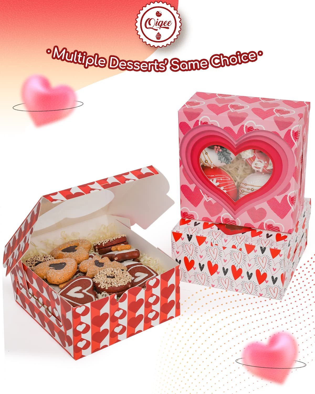 Wholesale Unique Valentine Cookie Pastry Boxes 60 Packs 6x6x3 Bakery Packaging for Valentine's Day Factory