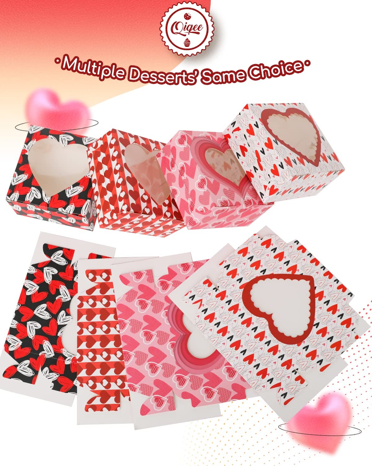 Wholesale Unique Valentine Cookie Pastry Boxes 60 Packs 6x6x3 Bakery Packaging for Valentine's Day Factory