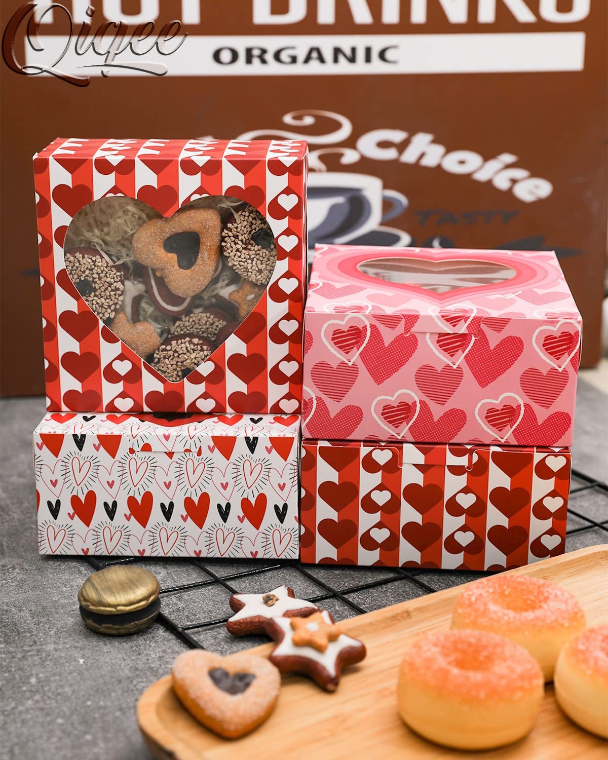 Wholesale Unique Valentine Cookie Pastry Boxes 60 Packs 6x6x3 Bakery Packaging for Valentine's Day Factory