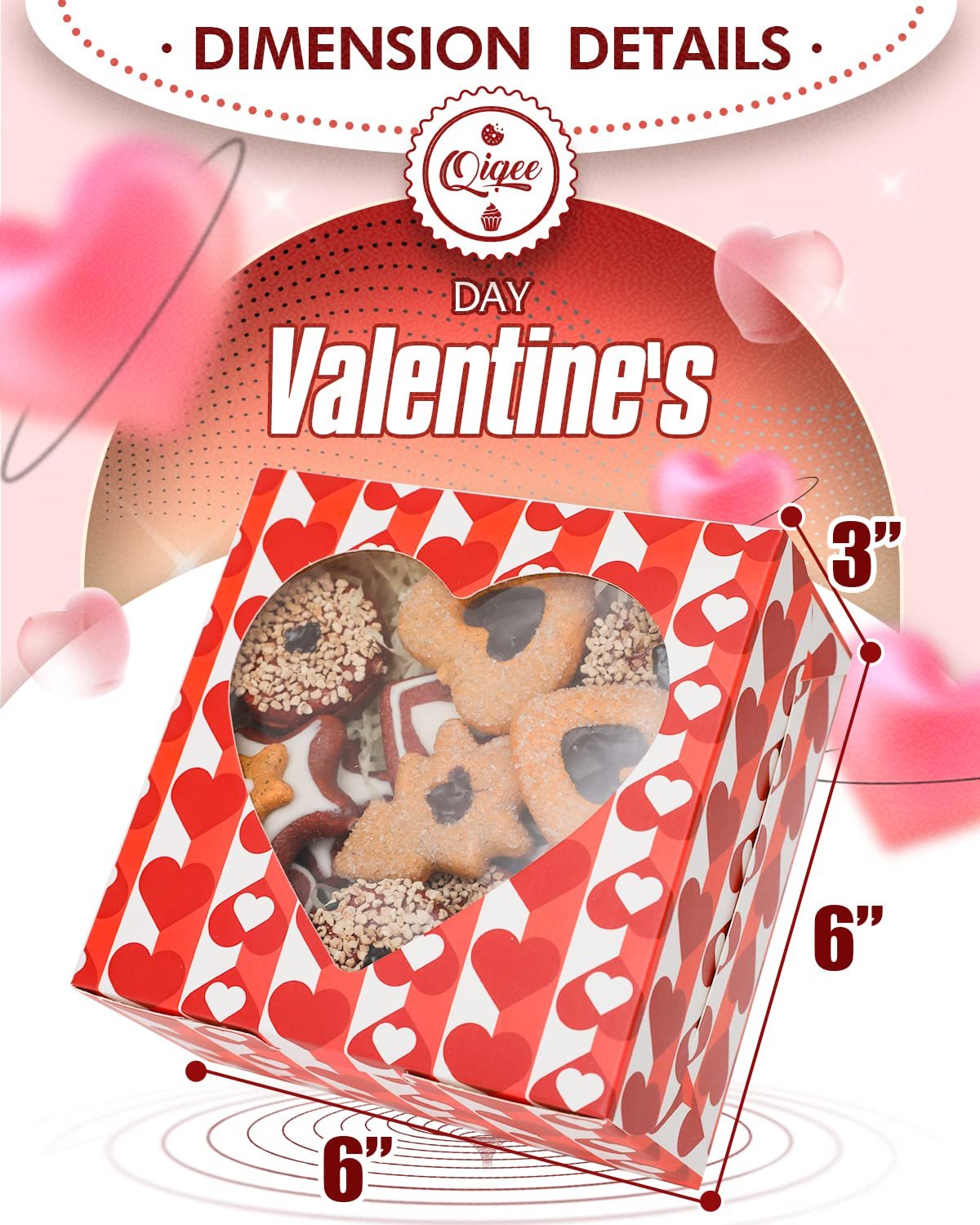 Wholesale Unique Valentine Cookie Pastry Boxes 60 Packs 6x6x3 Bakery Packaging for Valentine's Day Factory