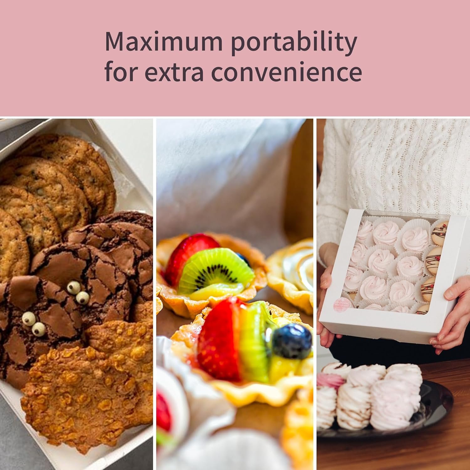 Wholesale Disposable White Window Paperboard Takeout Cartons Bakery Lunch Boxes 7 3/4 x 5 1/2 x 2 1/2 Inch Small Pack of 15 Factory