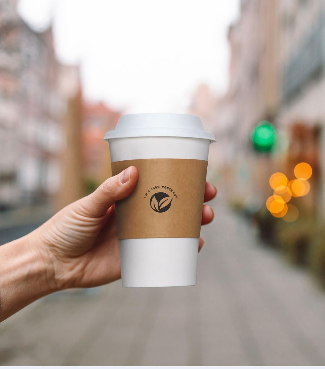 Wholesale 50 Pack 16 oz Compostable Coffee Cups with Lids Kraft Sleeves Eco-Friendly Disposable White Paper Combo for Hot Beverages Factory Wholesale 50 Pack 16 oz Compostable Coffee Cups with Lids Kraft Sleeves Eco-Friendly Disposable White Paper Combo for Hot Beverages Factory