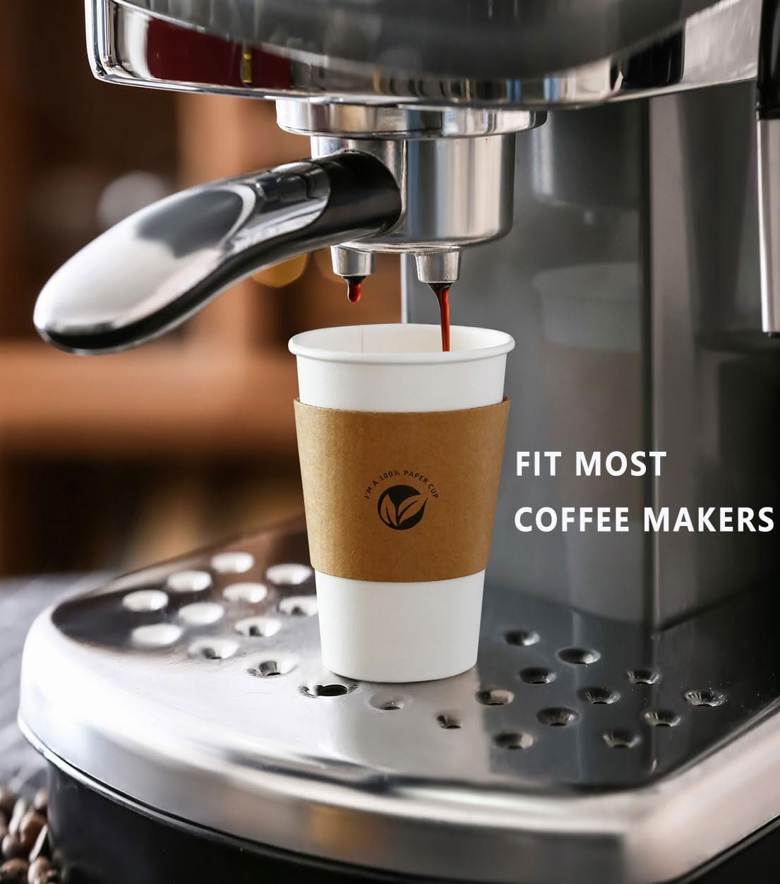 Wholesale 50 Pack 16 oz Compostable Coffee Cups with Lids Kraft Sleeves Eco-Friendly Disposable White Paper Combo for Hot Beverages Factory Wholesale 50 Pack 16 oz Compostable Coffee Cups with Lids Kraft Sleeves Eco-Friendly Disposable White Paper Combo for Hot Beverages Factory