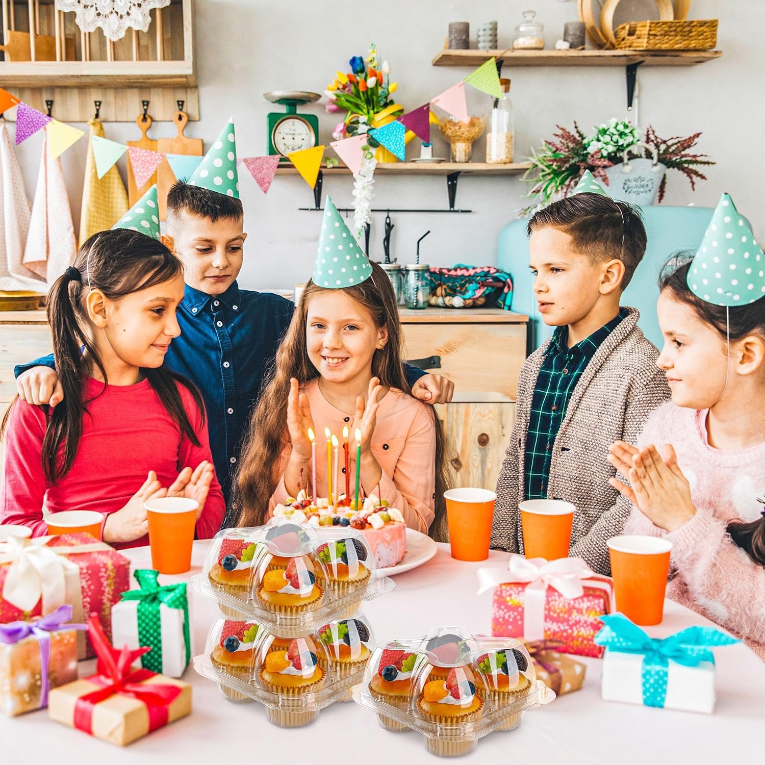 Wholesale 4-Compartment Cupcake Containers 40-Pack Airtight Holders for 160 Cupcakes Muffins BPA-Free Standard Size Factory