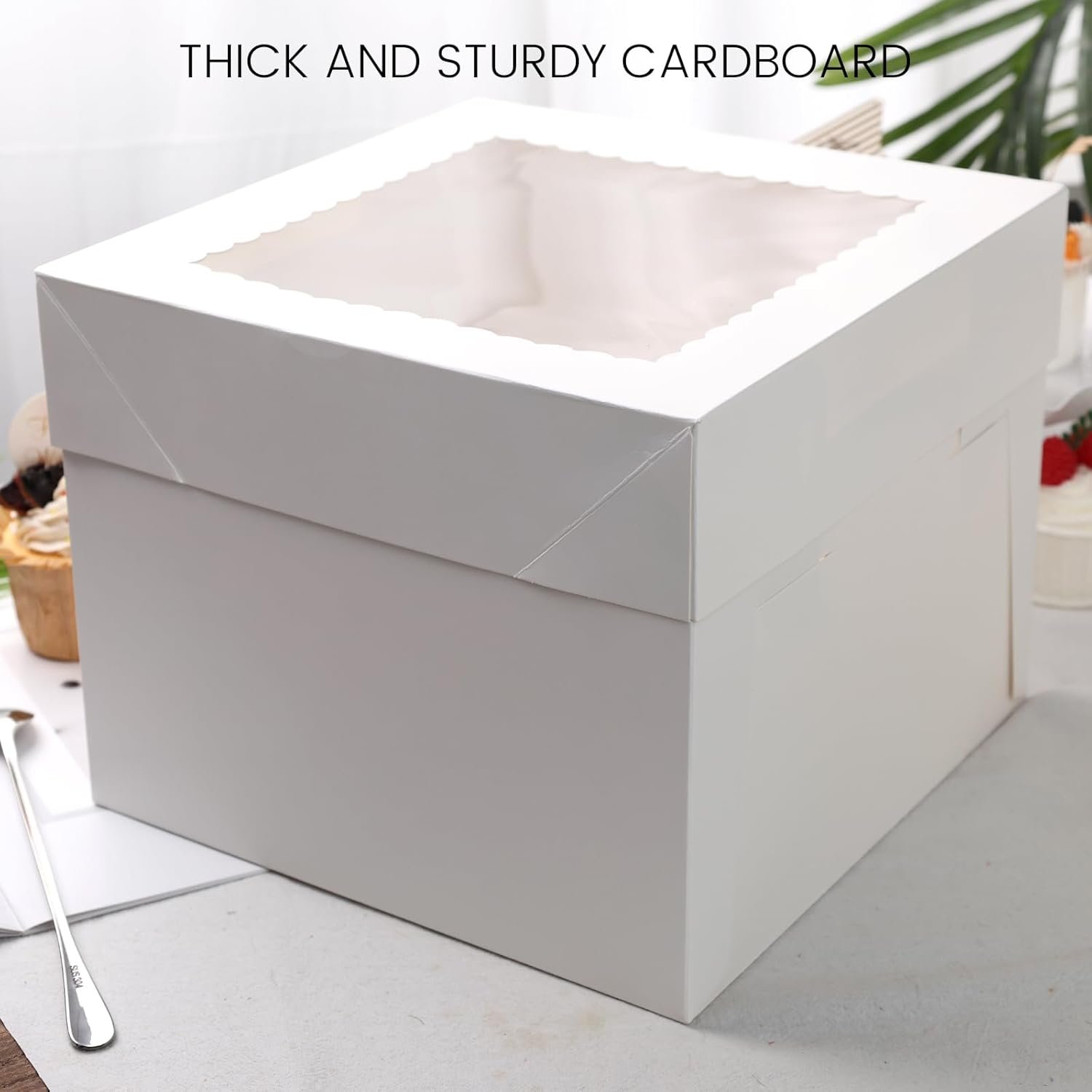 Wholesale 2 Pack 10x10x8 Inch White Cake Boxes with Window Lids Bakery Containers for Donuts Pies Cookies Birthday Parties Weddings Factory