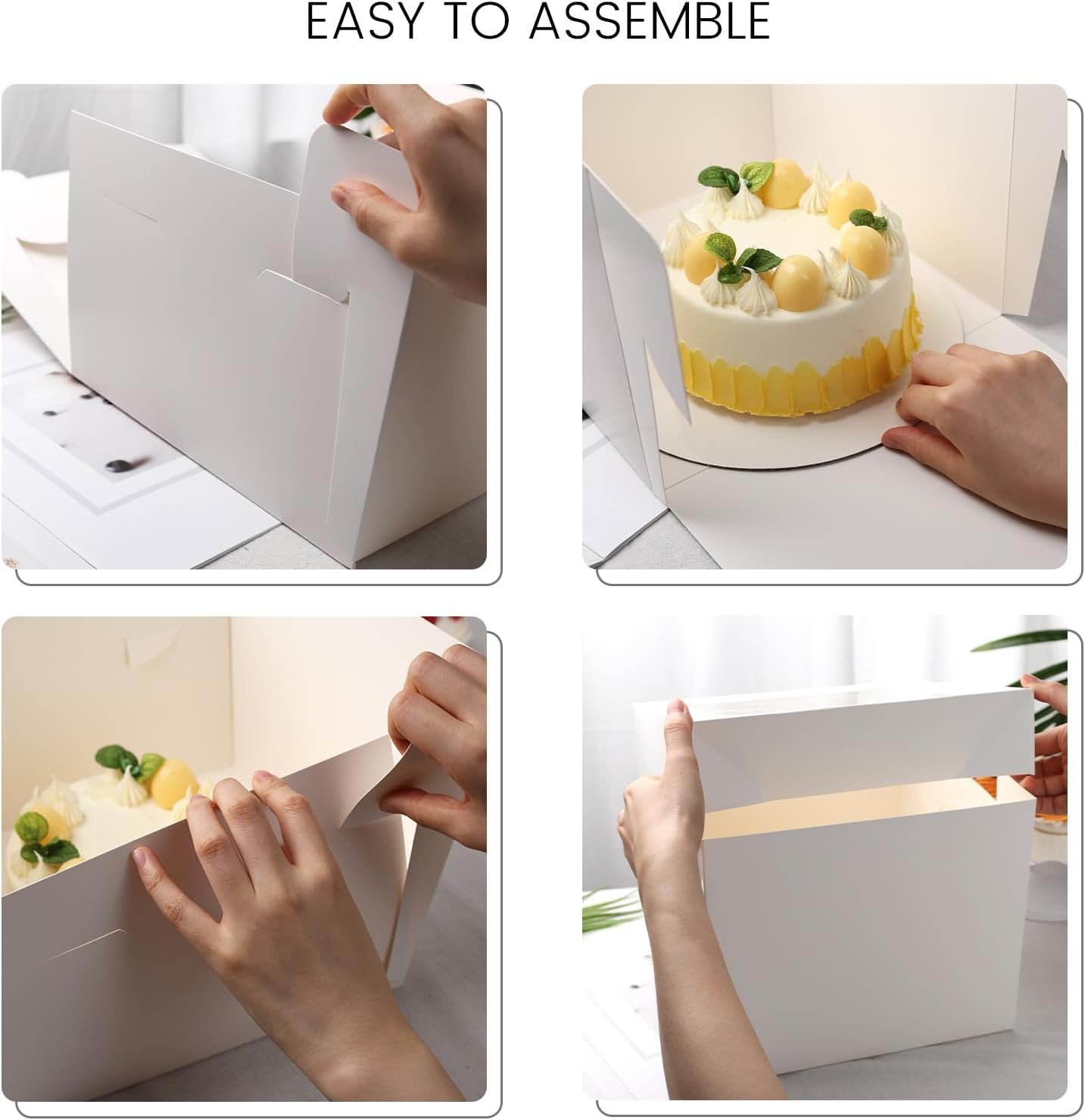 Wholesale 2 Pack 10x10x8 Inch White Cake Boxes with Window Lids Bakery Containers for Donuts Pies Cookies Birthday Parties Weddings Factory