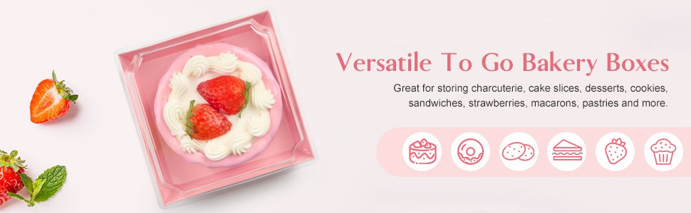 Wholesale 50 Pack 4 Inch Small Pink Paper Charcuterie Boxes with Clear Lids Disposable Square Food Containers for Desserts Strawberries Cake Slices Cookies Factory Wholesale 50 Pack 4 Inch Small Pink Paper Charcuterie Boxes with Clear Lids Disposable Square Food Containers for Desserts Strawberries Cake Slices Cookies Factory