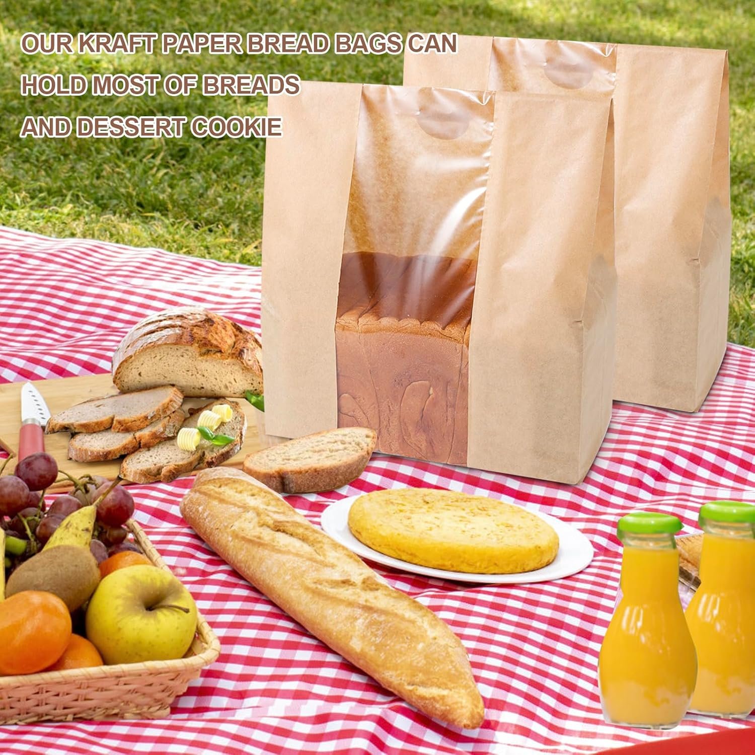 Wholesale 50 Pcs Large 13.8 x 9.5 Inch Paper Bread Bags with Window for Homemade Sourdough Toast and Gift Giving Stickers Factory