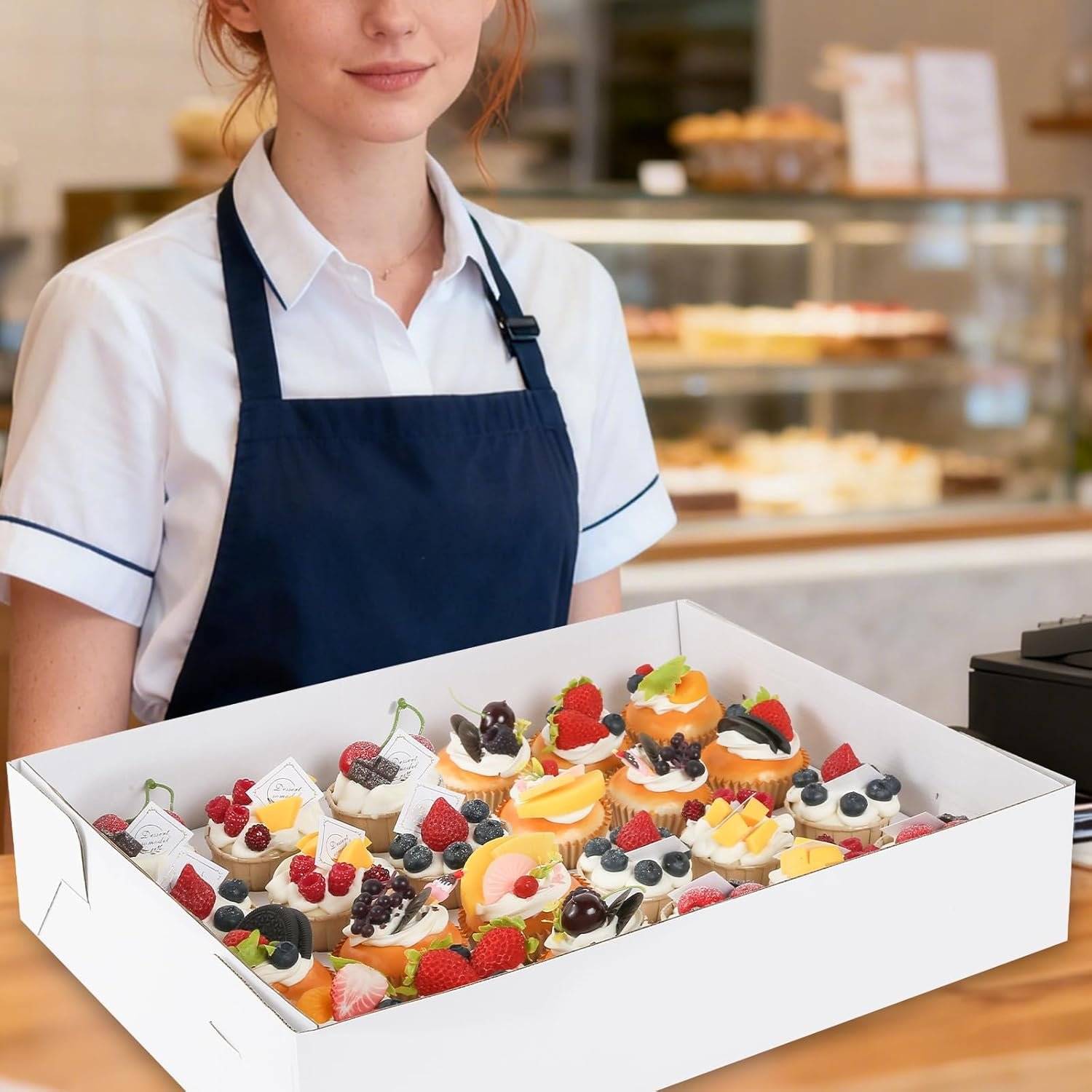 Wholesale 8 Pack 24 Count Cupcake Boxes with Windows Inserts Disposable Containers for Muffins Treats Pastries 19x14x3.9 Inch White Factory Wholesale 8 Pack 24 Count Cupcake Boxes with Windows Inserts Disposable Containers for Muffins Treats Pastries 19x14x3.9 Inch White Factory