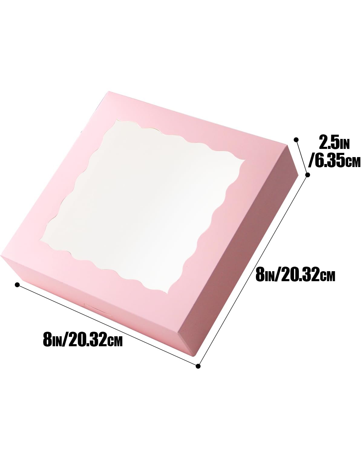 Wholesale 8x8x2.5 Inch Pink Pastry Boxes with Window for Donuts Pies 12 Pack Bakery Auto Pop Up Factory Wholesale 8x8x2.5 Inch Pink Pastry Boxes with Window for Donuts Pies 12 Pack Bakery Auto Pop Up Factory
