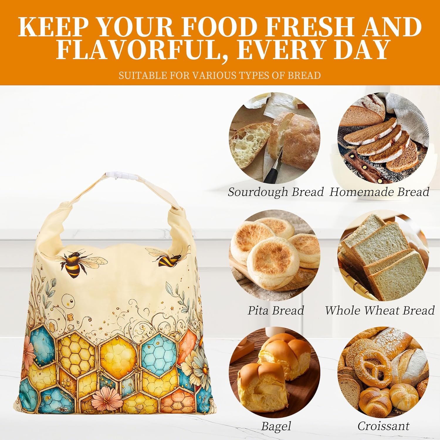 OEM Large Beeswax Bread Bags 2 Pack Reusable Cotton Food Storage for Homemade Sourdough Keep Fresh Factory