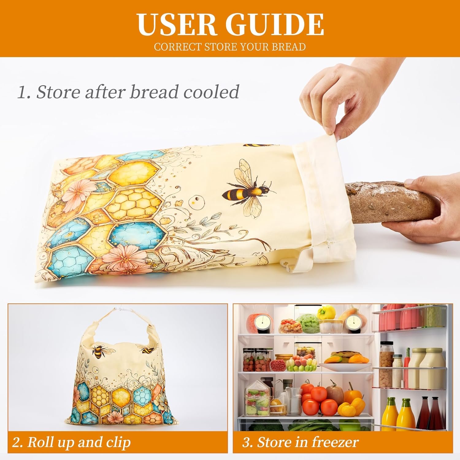 OEM Large Beeswax Bread Bags 2 Pack Reusable Cotton Food Storage for Homemade Sourdough Keep Fresh Factory