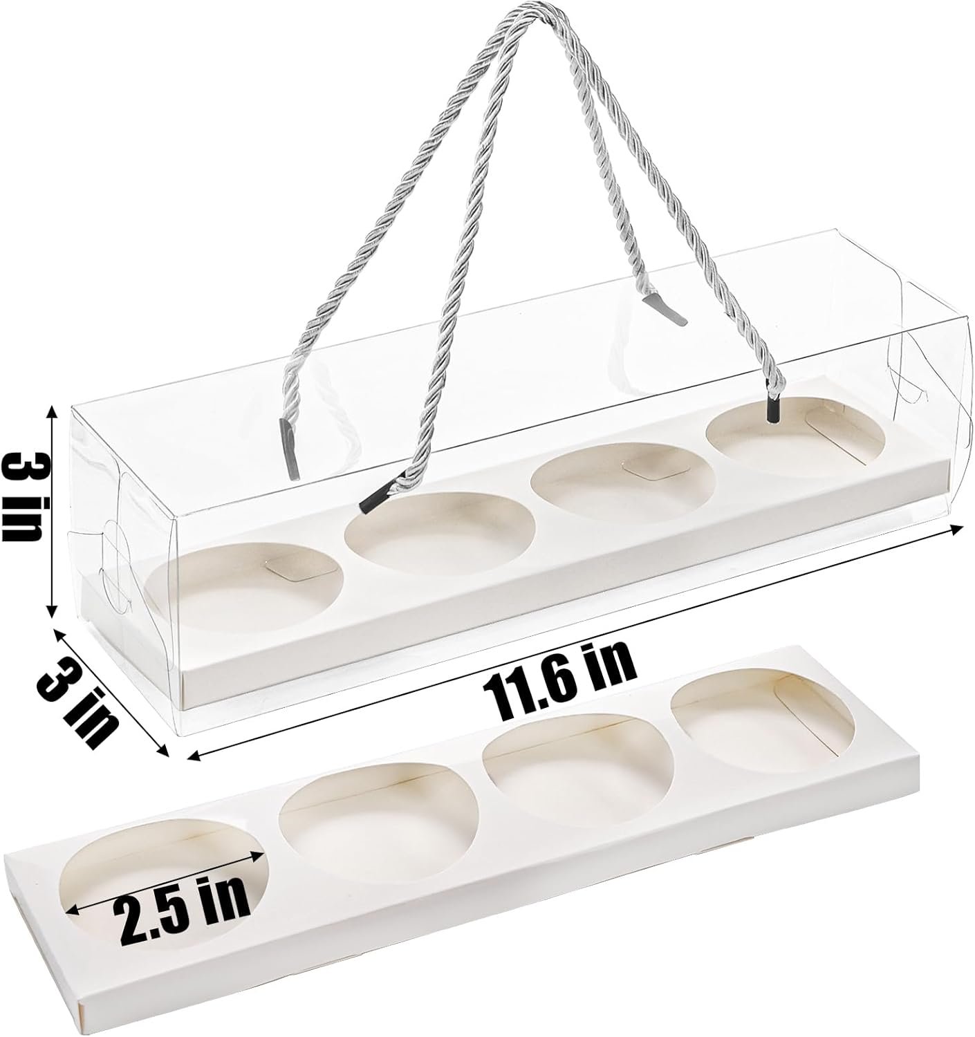 Wholesale 24-Pack Clear Cupcake Boxes with Handles 12 x 3 x 3 Inch Plastic Containers for Desserts Muffins Parties Weddings Factory