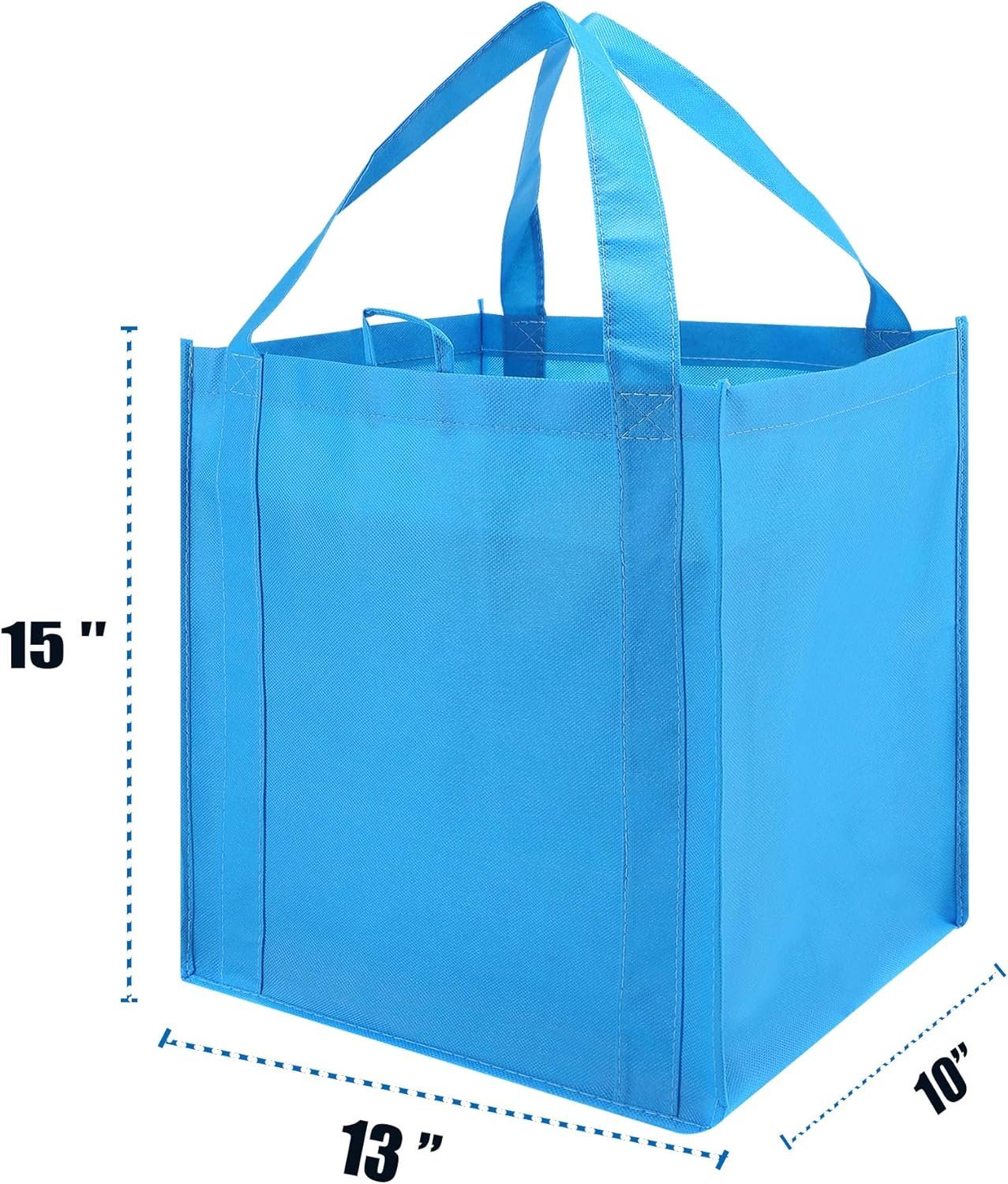 Wholesale Set of 10 Large Heavy Duty Reusable Grocery Bags Shopping Totes with Reinforced Bottom Sturdy Handles Washable Blue Factory Wholesale Set of 10 Large Heavy Duty Reusable Grocery Bags Shopping Totes with Reinforced Bottom Sturdy Handles Washable Blue Factory