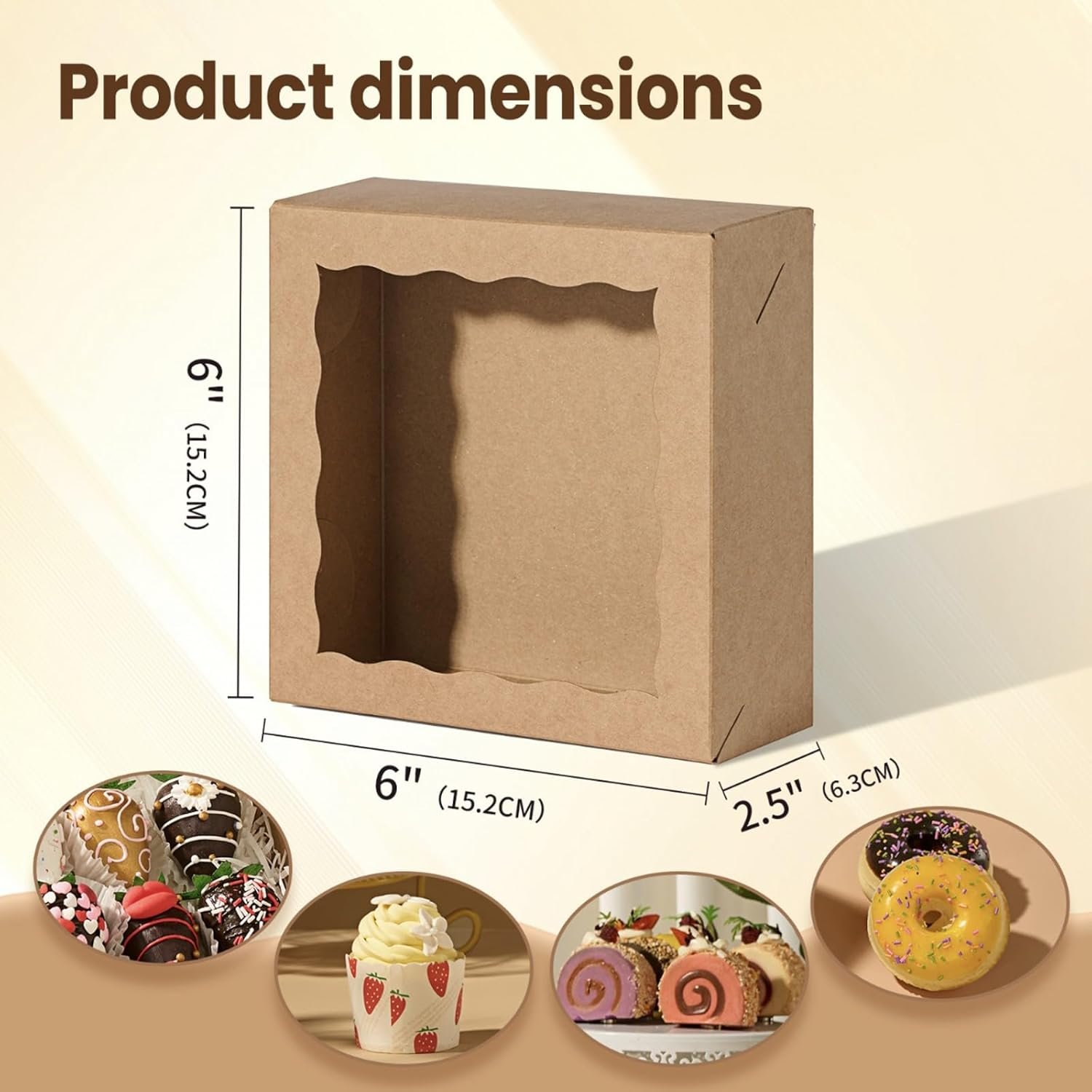 Wholesale 20 Pcs 6x6x2.5 Inch Bakery Boxes with Clear Full Window for Chocolate Strawberries Cakes Cookies Truffles Charcuterie Treats Holiday Packaging Factory