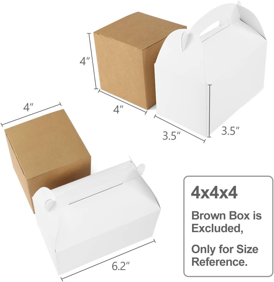 Wholesale 30 Pack White Paper Gable Treat Gift Favor Boxes for Kids Birthday Party Wedding Baby Shower 6.2 x 3.5 x 3.5 Inches Factory Wholesale 30 Pack White Paper Gable Treat Gift Favor Boxes for Kids Birthday Party Wedding Baby Shower 6.2 x 3.5 x 3.5 Inches Factory