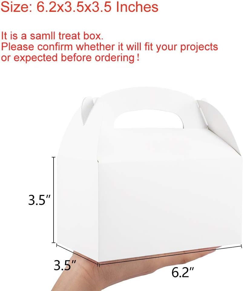 Wholesale 30 Pack White Paper Gable Treat Gift Favor Boxes for Kids Birthday Party Wedding Baby Shower 6.2 x 3.5 x 3.5 Inches Factory Wholesale 30 Pack White Paper Gable Treat Gift Favor Boxes for Kids Birthday Party Wedding Baby Shower 6.2 x 3.5 x 3.5 Inches Factory