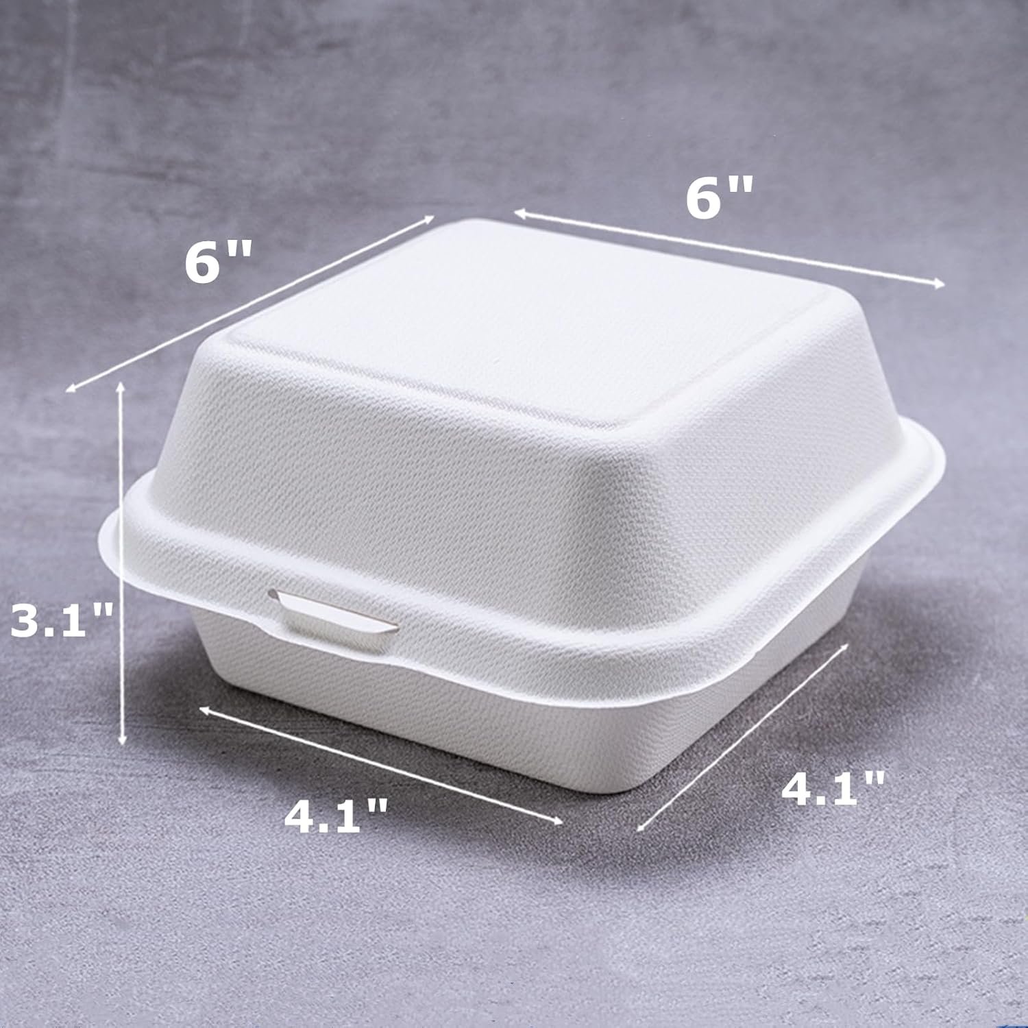 Wholesale 150 Pack 6x6 Inch Clamshell Food Containers with Lids Disposable Takeout To-Go Bagasse Bento Boxes White for Hamburgers Sandwiches Chips Microwave Freezer Safe Factory Wholesale 150 Pack 6x6 Inch Clamshell Food Containers with Lids Disposable Takeout To-Go Bagasse Bento Boxes White for Hamburgers Sandwiches Chips Microwave Freezer Safe Factory