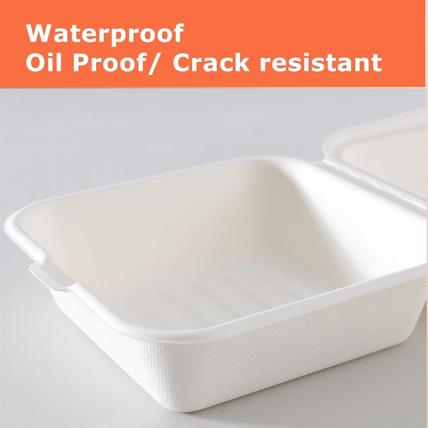 Wholesale 150 Pack 6x6 Inch Clamshell Food Containers with Lids Disposable Takeout To-Go Bagasse Bento Boxes White for Hamburgers Sandwiches Chips Microwave Freezer Safe Factory Wholesale 150 Pack 6x6 Inch Clamshell Food Containers with Lids Disposable Takeout To-Go Bagasse Bento Boxes White for Hamburgers Sandwiches Chips Microwave Freezer Safe Factory