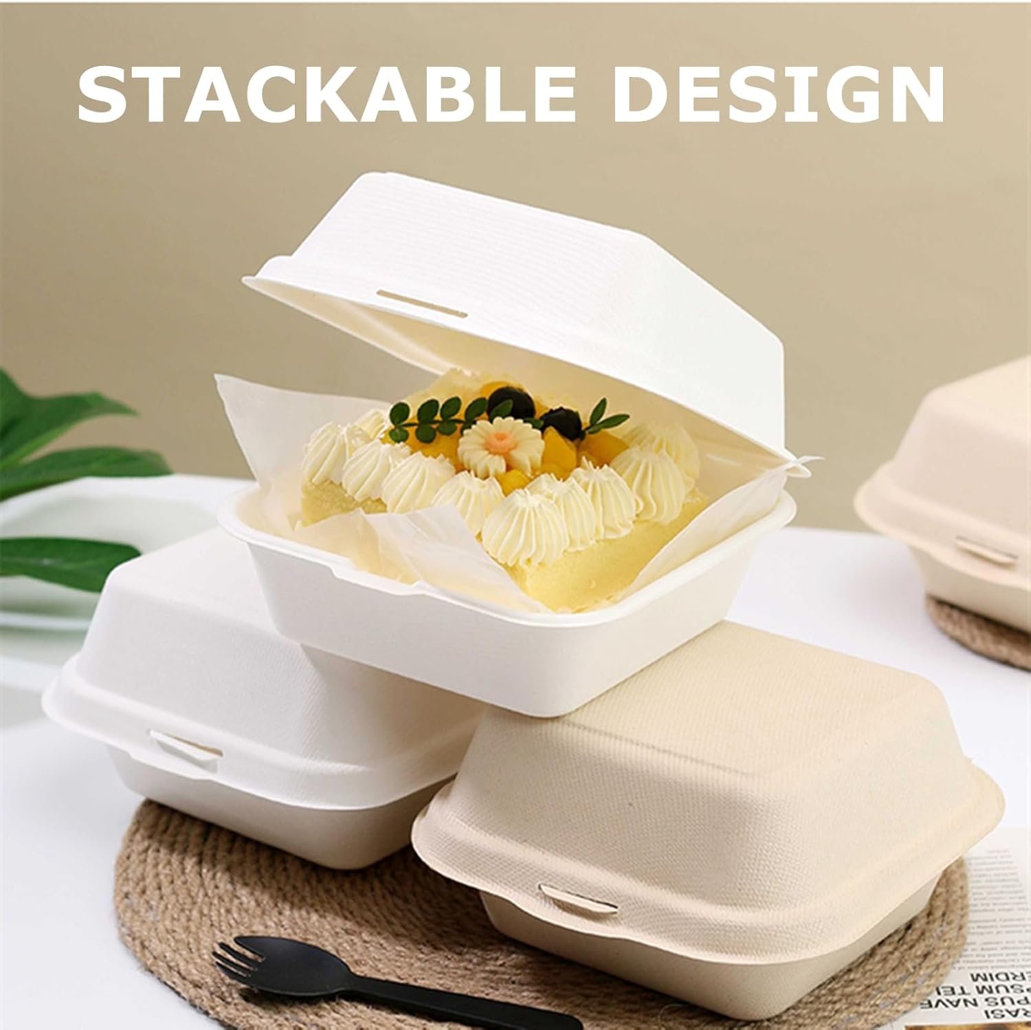 Wholesale 150 Pack 6x6 Inch Clamshell Food Containers with Lids Disposable Takeout To-Go Bagasse Bento Boxes White for Hamburgers Sandwiches Chips Microwave Freezer Safe Factory Wholesale 150 Pack 6x6 Inch Clamshell Food Containers with Lids Disposable Takeout To-Go Bagasse Bento Boxes White for Hamburgers Sandwiches Chips Microwave Freezer Safe Factory