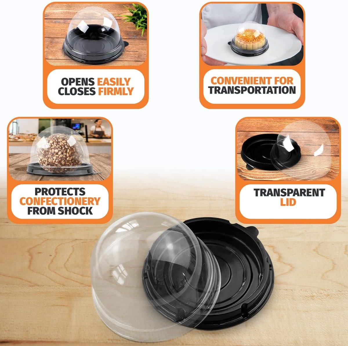 Wholesale 50-Pack 2.8 x 2.8 Inch Mini Cupcake Containers Plastic Food Grade Dessert Boxes with Clear Lids for Parties Holidays Factory