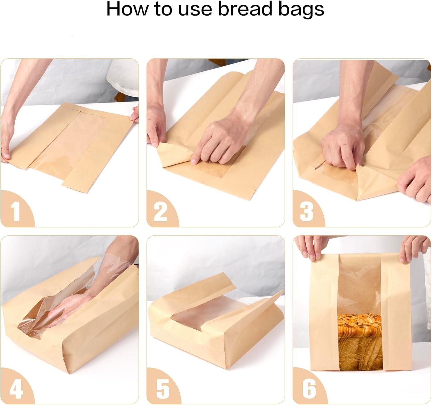 Wholesale 100 Pack Extra Large Thicker Kraft Paper Bread Bags with Clear Front Window for Homemade Sourdough Baked Goods Storage Labels Seals Included 14'' x 8.3'' x 3.5'' Factory