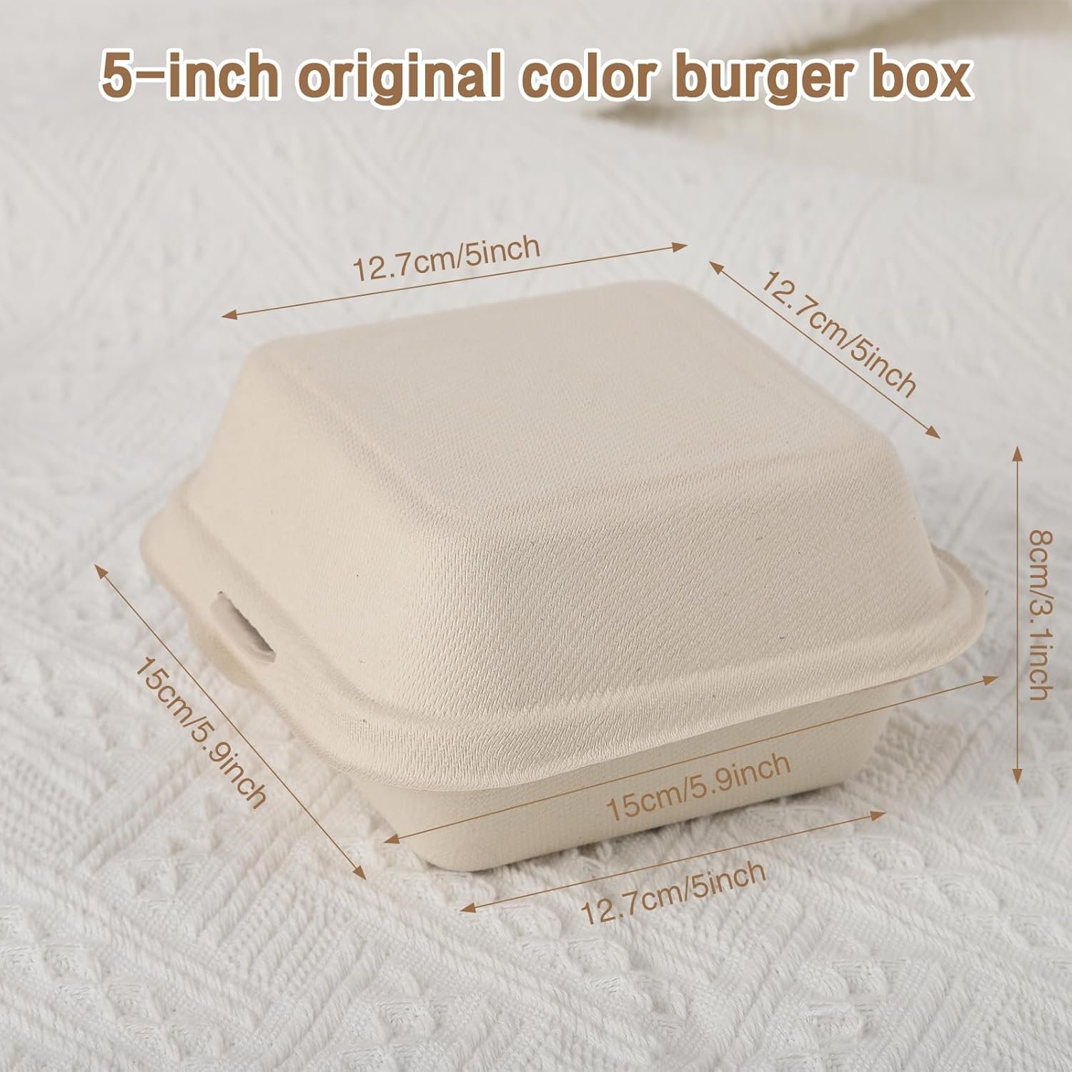 Wholesale 50 Pack 4 x 4 Inch Microwaveable Paper Clamshell Takeout Trays Hinged Food Containers for Burgers Sandwiches Cookies Factory Wholesale 50 Pack 4 x 4 Inch Microwaveable Paper Clamshell Takeout Trays Hinged Food Containers for Burgers Sandwiches Cookies Factory
