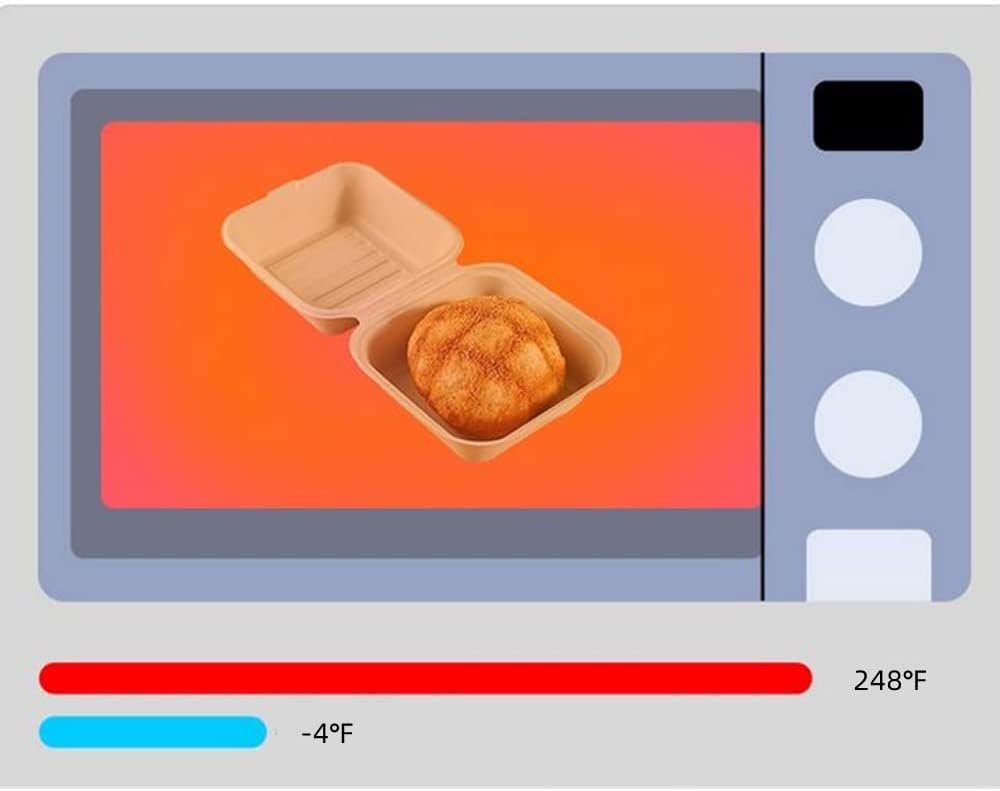 Wholesale 50 Pack 4 x 4 Inch Microwaveable Paper Clamshell Takeout Trays Hinged Food Containers for Burgers Sandwiches Cookies Factory Wholesale 50 Pack 4 x 4 Inch Microwaveable Paper Clamshell Takeout Trays Hinged Food Containers for Burgers Sandwiches Cookies Factory