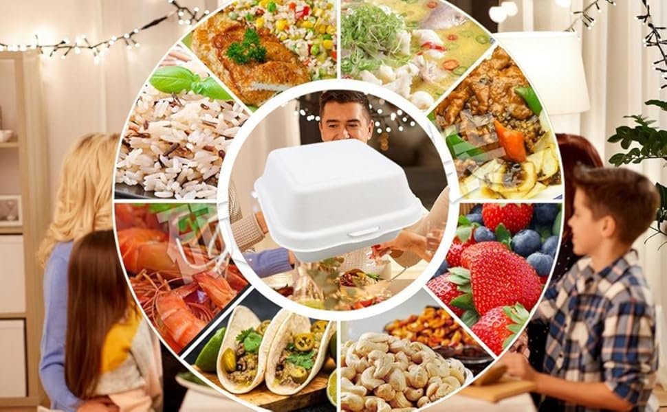 Wholesale 50 Pack 4 x 4 Inch Microwaveable Paper Clamshell Takeout Trays Hinged Food Containers for Burgers Sandwiches Cookies Factory Wholesale 50 Pack 4 x 4 Inch Microwaveable Paper Clamshell Takeout Trays Hinged Food Containers for Burgers Sandwiches Cookies Factory