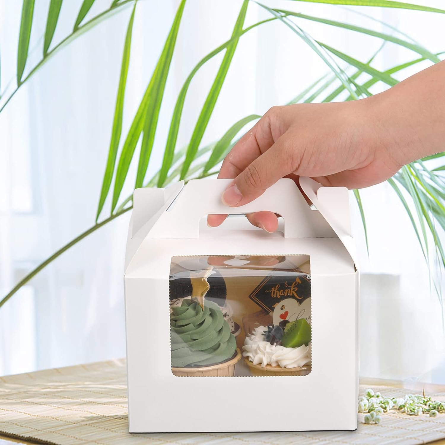 Wholesale 40 Pack Cupcake Containers 4 Count White Kraft Paper Boxes with Insert Window Handle Bakery Pastry Holders Gable Party Favor Treat Boxes for Wedding Birthday Parties Factory Wholesale 40 Pack Cupcake Containers 4 Count White Kraft Paper Boxes with Insert Window Handle Bakery Pastry Holders Gable Party Favor Treat Boxes for Wedding Birthday Parties Factory