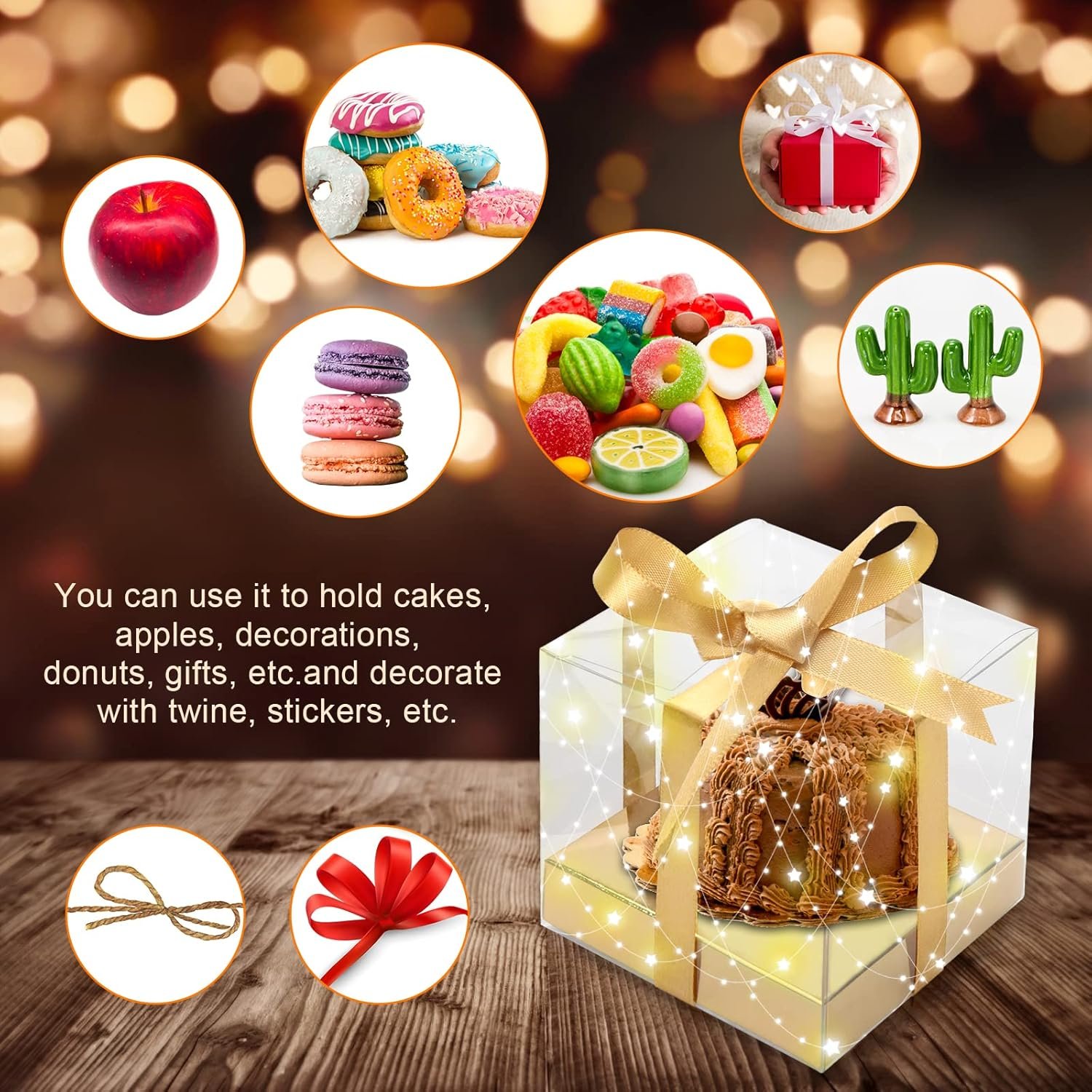 Wholesale 12 Pack 3.5 Inch Clear Plastic Single Cupcake Boxes Gold Disposable Containers with Inserts and Ribbon Factory Wholesale 12 Pack 3.5 Inch Clear Plastic Single Cupcake Boxes Gold Disposable Containers with Inserts and Ribbon Factory