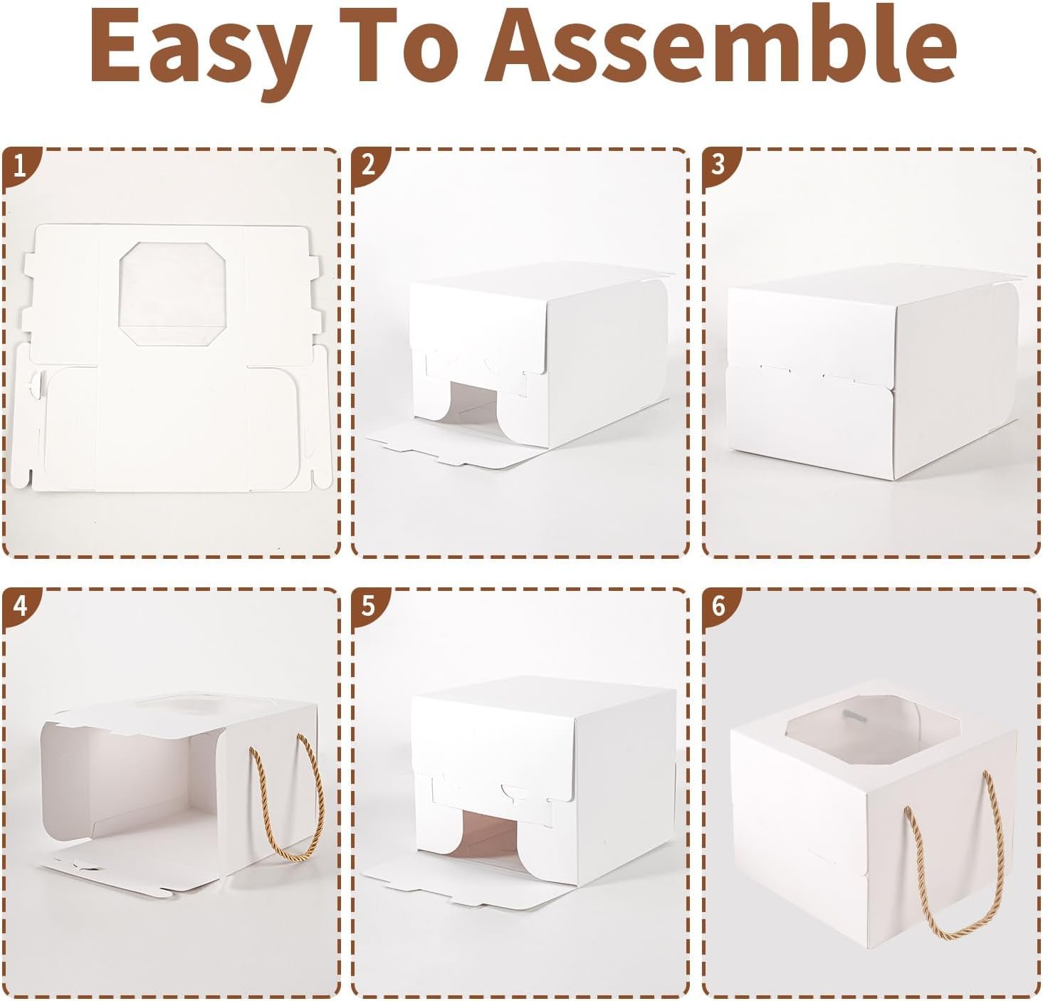 Wholesale 30 Pack 6x6x5 Inch Small Cake Boxes with Window for Bakery Pastries Cookies Mini Pies Desserts Cupcakes Factory