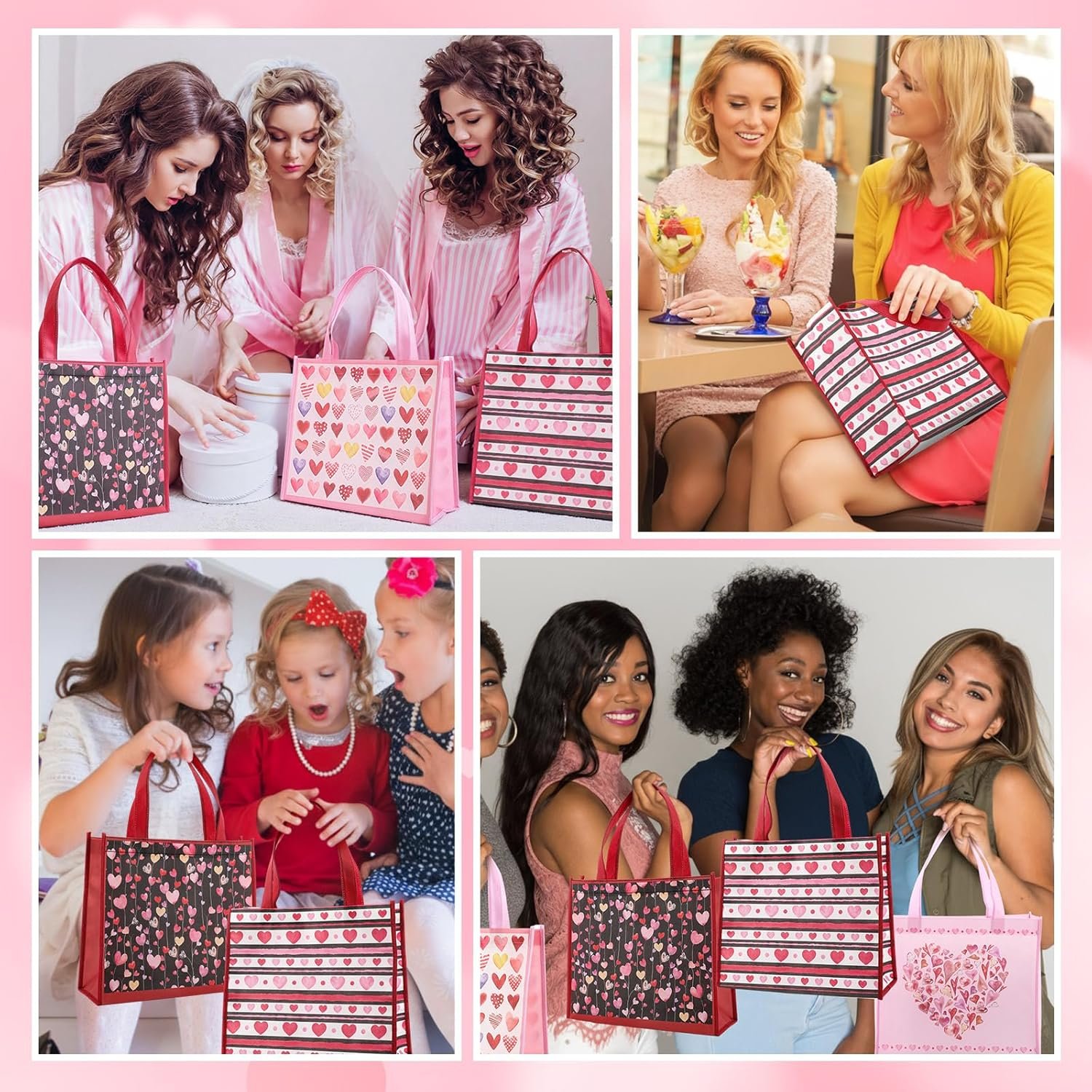 Wholesale 12 Sets/48 Pcs Valentine's Day Gift Bags with Greeting Cards 12 Non Woven Goodie Bags with Handles 12 Love Heart Cards with Envelopes 12 Stickers for Galentine's Party Supplies Factory Wholesale 12 Sets/48 Pcs Valentine's Day Gift Bags with Greeting Cards 12 Non Woven Goodie Bags with Handles 12 Love Heart Cards with Envelopes 12 Stickers for Galentine's Party Supplies Factory