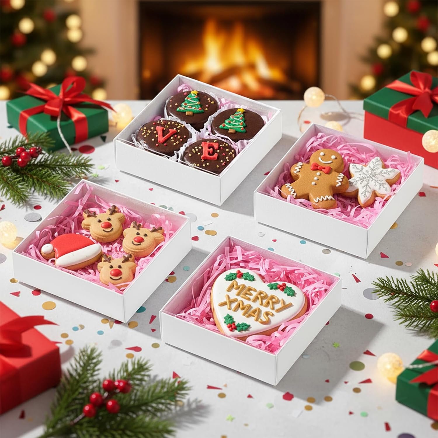 Wholesale 25PCS 4x4x1.25 Inch Clear Lid Treat Boxes for Cookies Macarons Cakesicles Donuts Pastries Chocolate Covered Oreos Factory