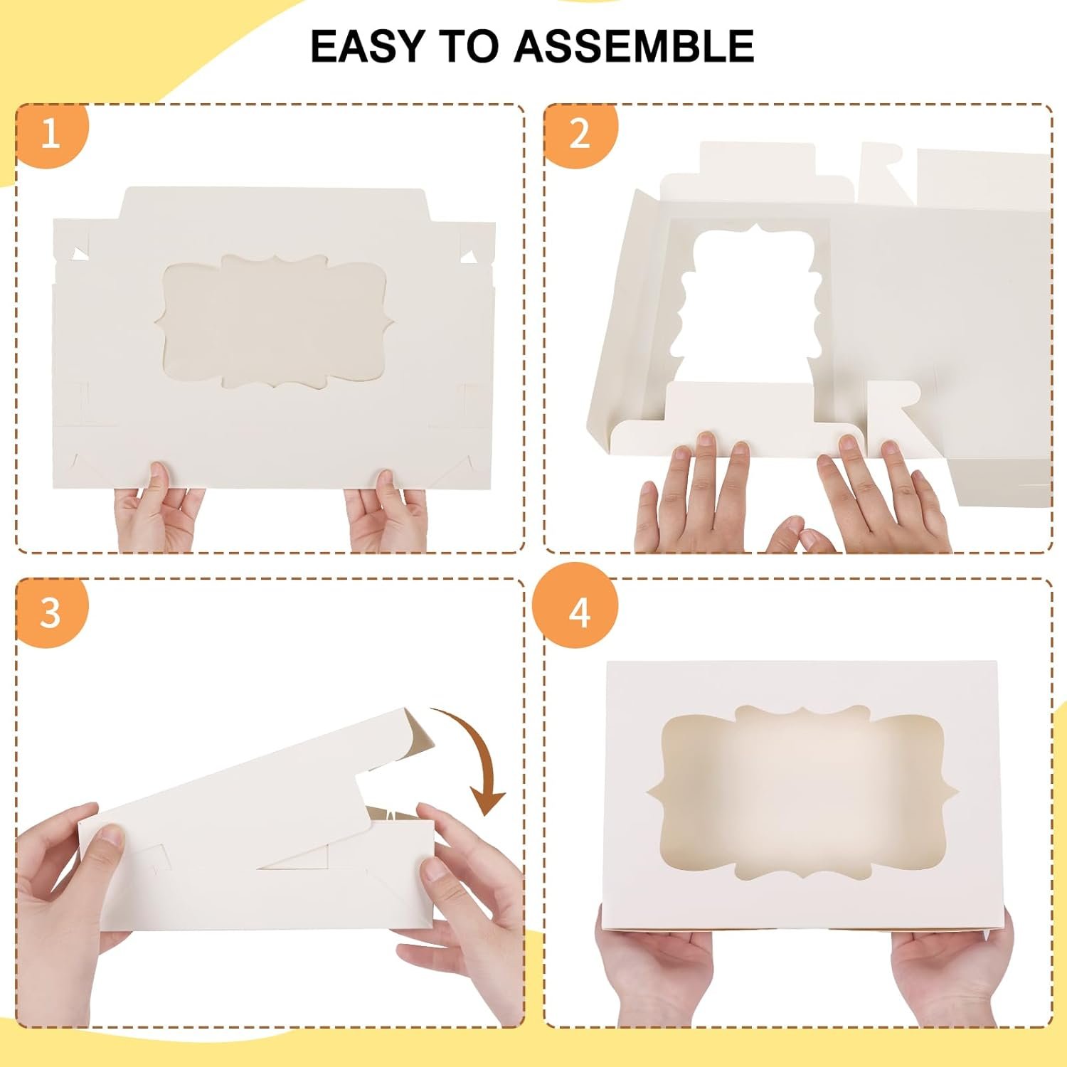 Wholesale 60pcs 12x8x2.5 Inch Bakery Cookie Boxes 3 Styles Treat Containers with Window for Candies Chocolate Strawberries Cakes Muffins Donuts Factory