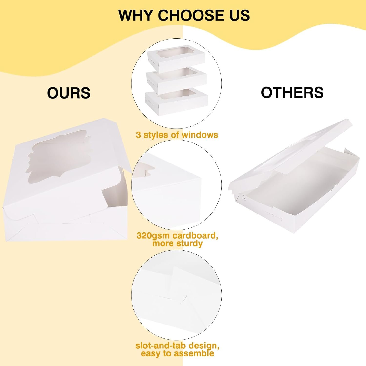 Wholesale 60pcs 12x8x2.5 Inch Bakery Cookie Boxes 3 Styles Treat Containers with Window for Candies Chocolate Strawberries Cakes Muffins Donuts Factory