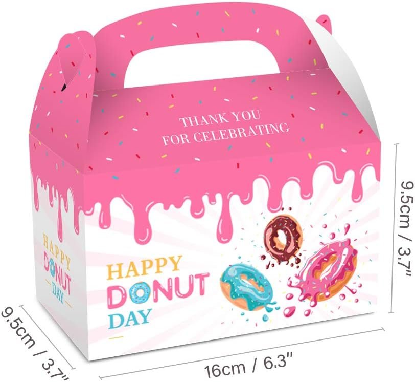 Wholesale 24 PCS Double-Sided Donut Party Favor Boxes Sweet Doughnut Design for Kids Birthday Decorations Factory