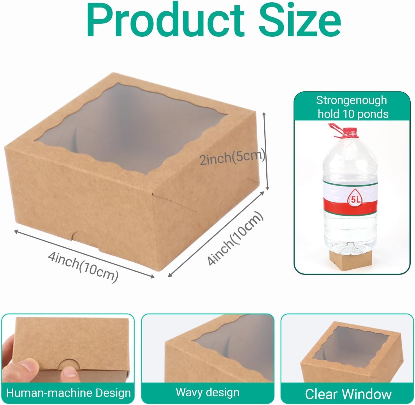 Wholesale 40 Pack 4x4x2 Inch Bakery Boxes for Cookies Mini Bundt Cakes Pies Cinnamon Rolls Chocolate Truffles Party Wedding Favors Factory