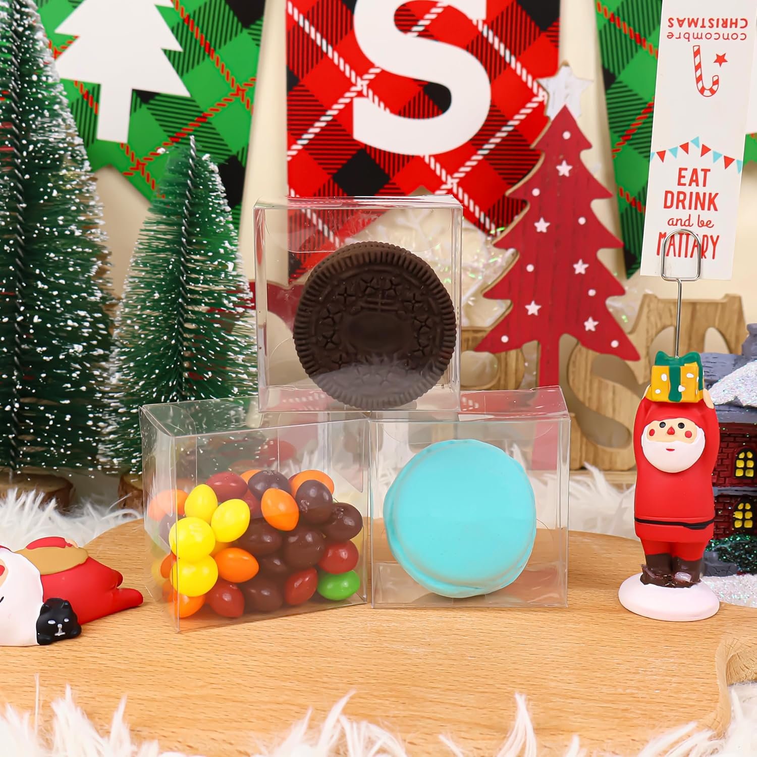 Wholesale 50pcs 2.2x2.2x1.4 Inch Small Clear Cookie Boxes for Single Macarons Candies Treats Wedding Favors Party Gifts Factory